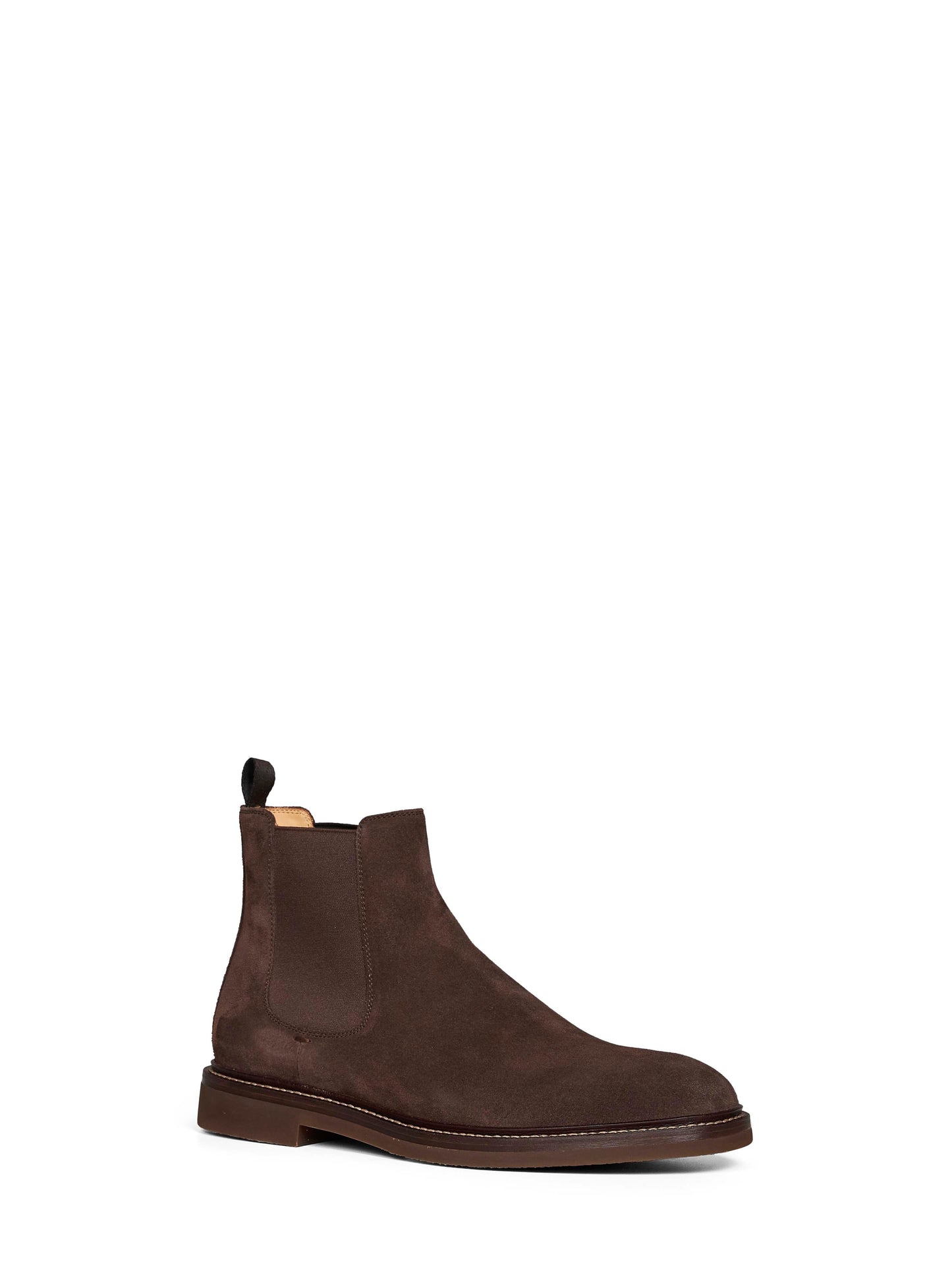 Brunello Cucinelli Men Mocha Suede Chelsea Ankle Boots BRUNELLO CUCINELLI