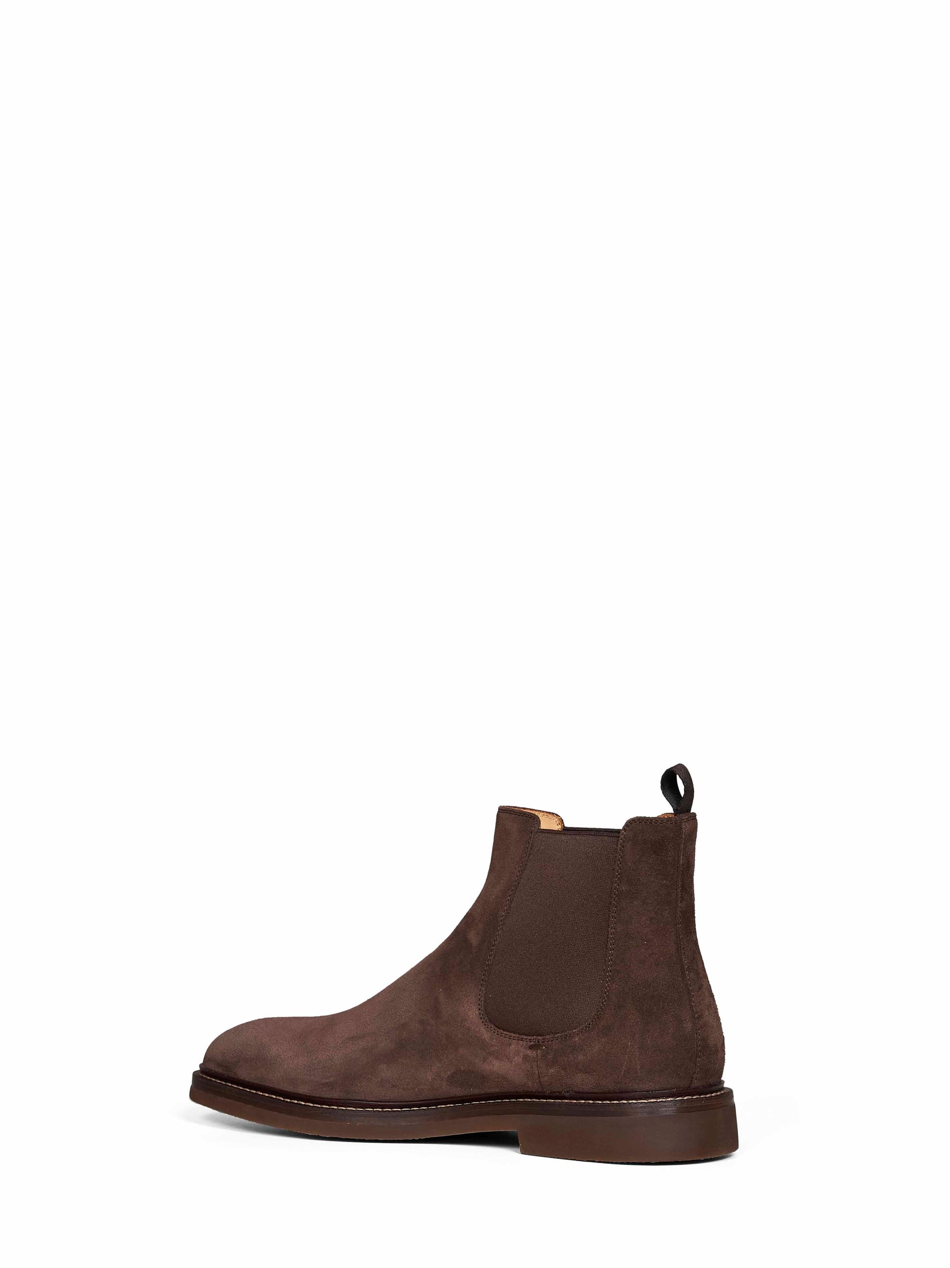 Brunello Cucinelli Men Mocha Suede Chelsea Ankle Boots BRUNELLO CUCINELLI