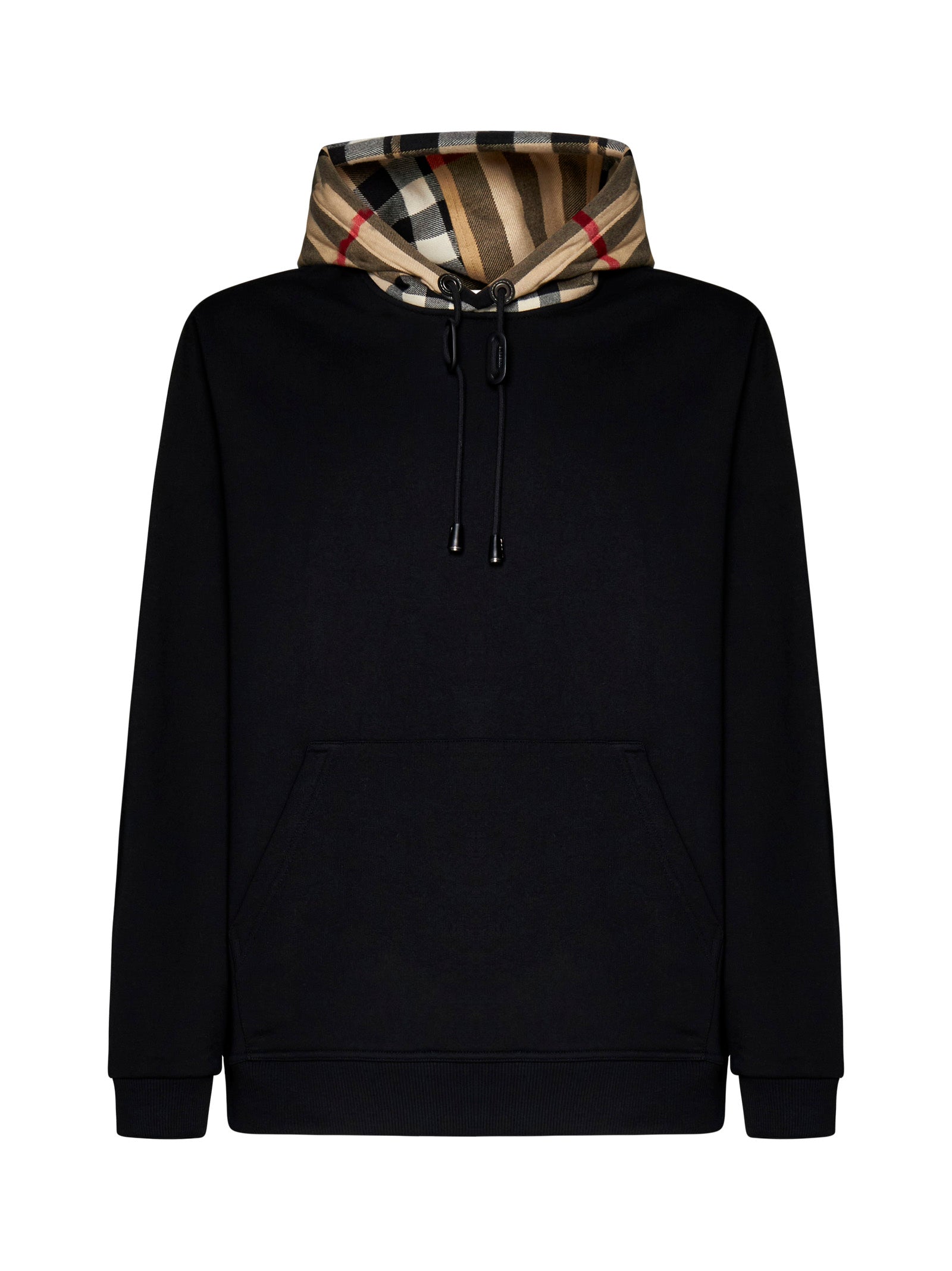 Burberry Men Checked Cotton Hoodie BURBERRY