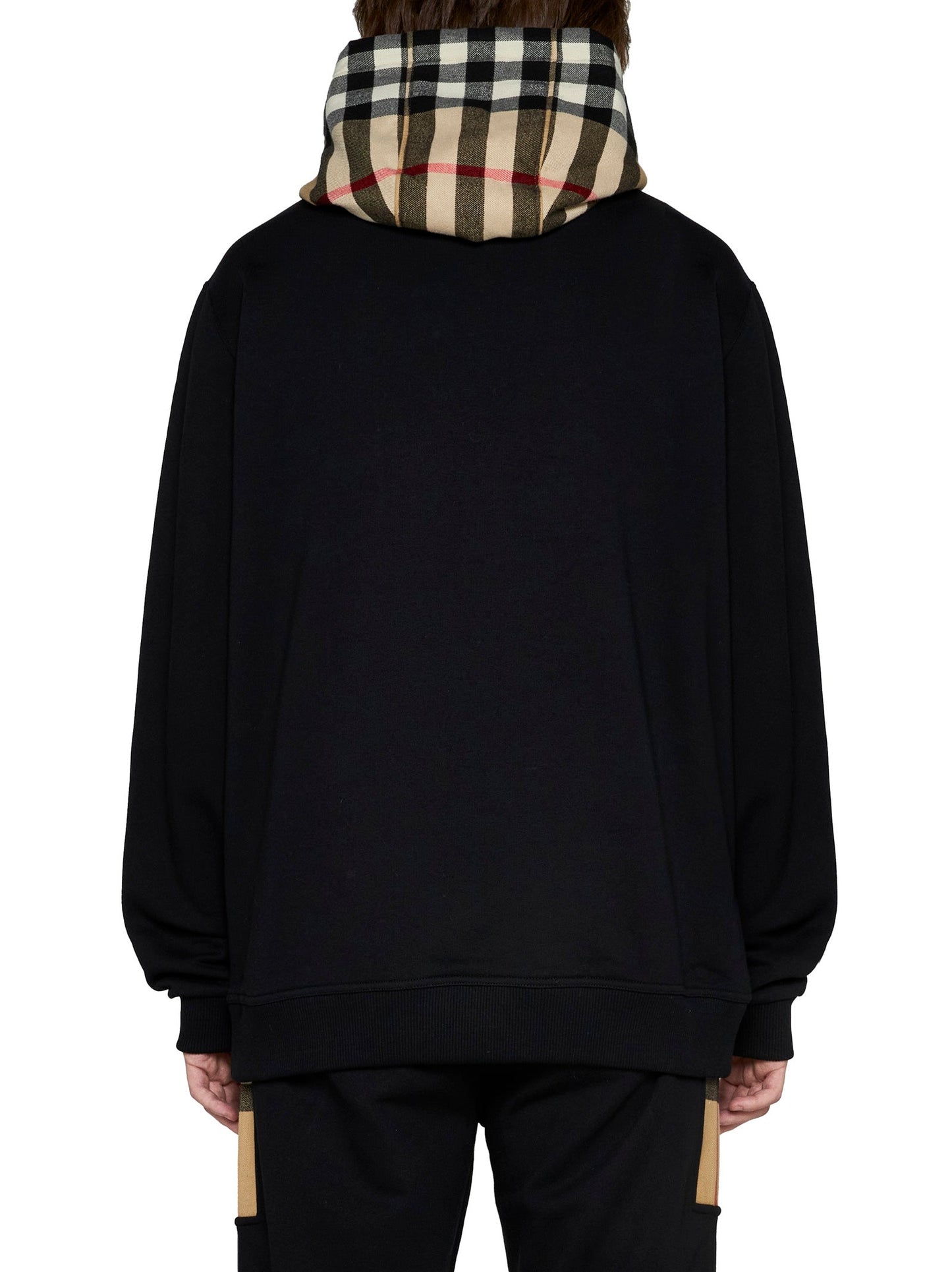 Burberry Men Checked Cotton Hoodie BURBERRY