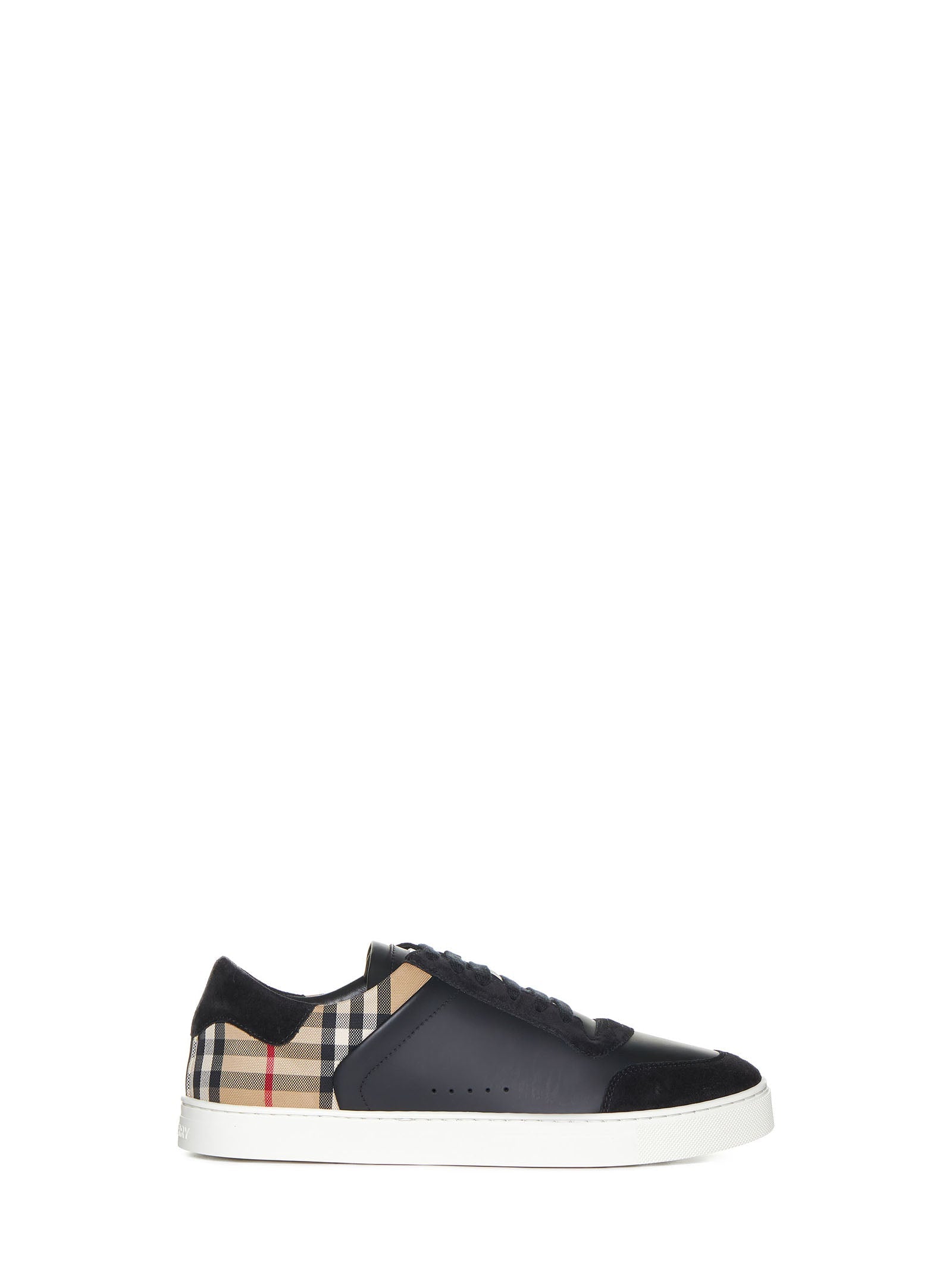 Burberry Men Stevie Check Canvas And Leather Sneakers By Burberry BURBERRY