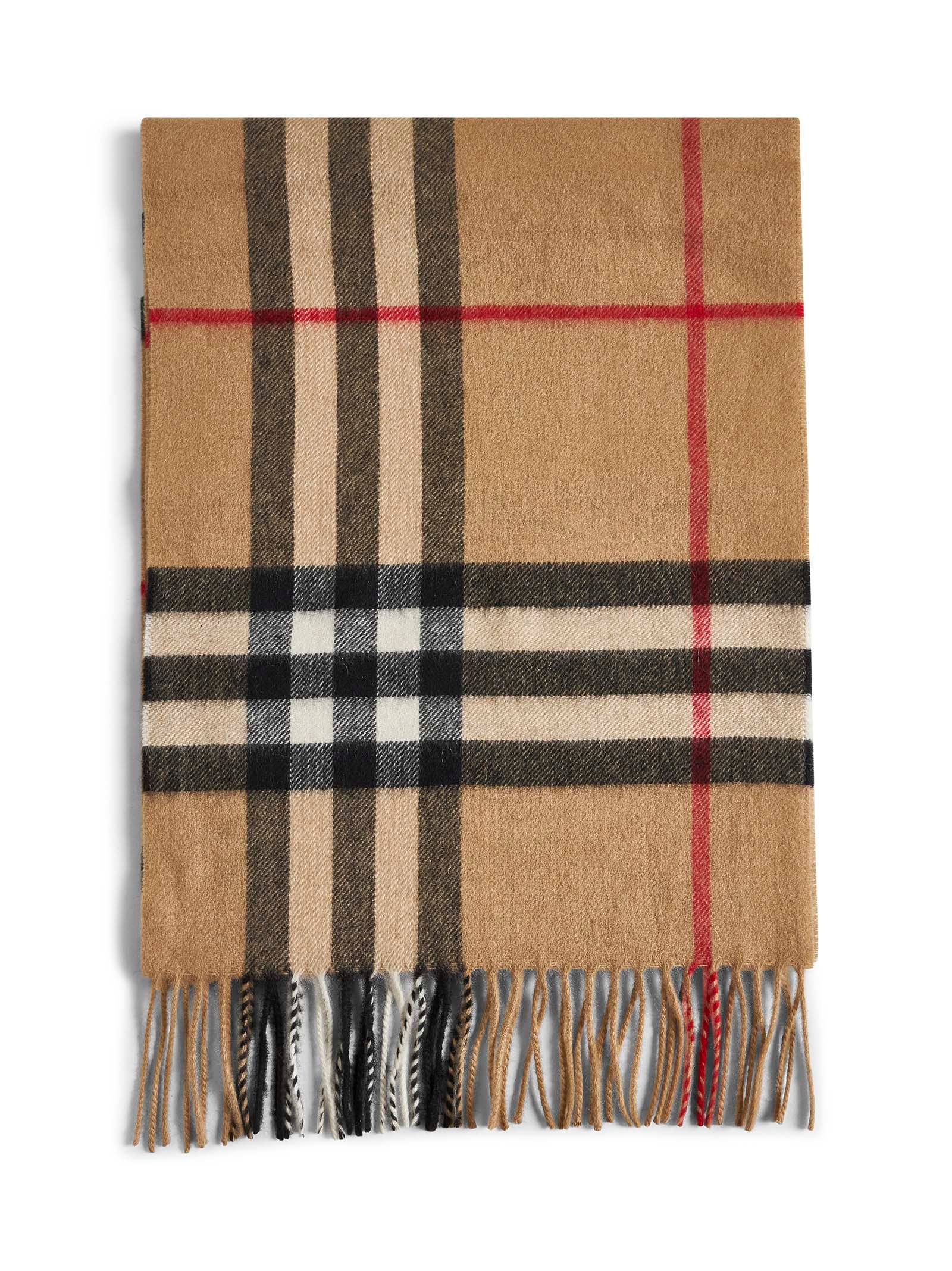 Burberry Women Beige Check Cashmere Scarf BURBERRY