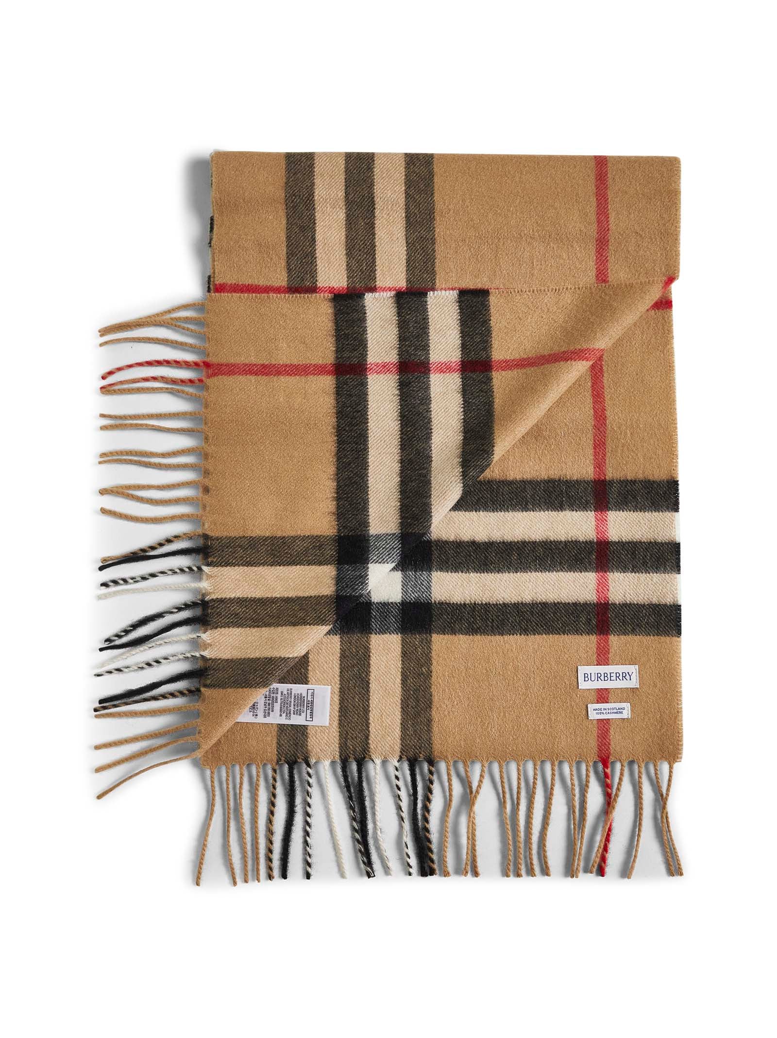 Burberry Women Beige Check Cashmere Scarf BURBERRY