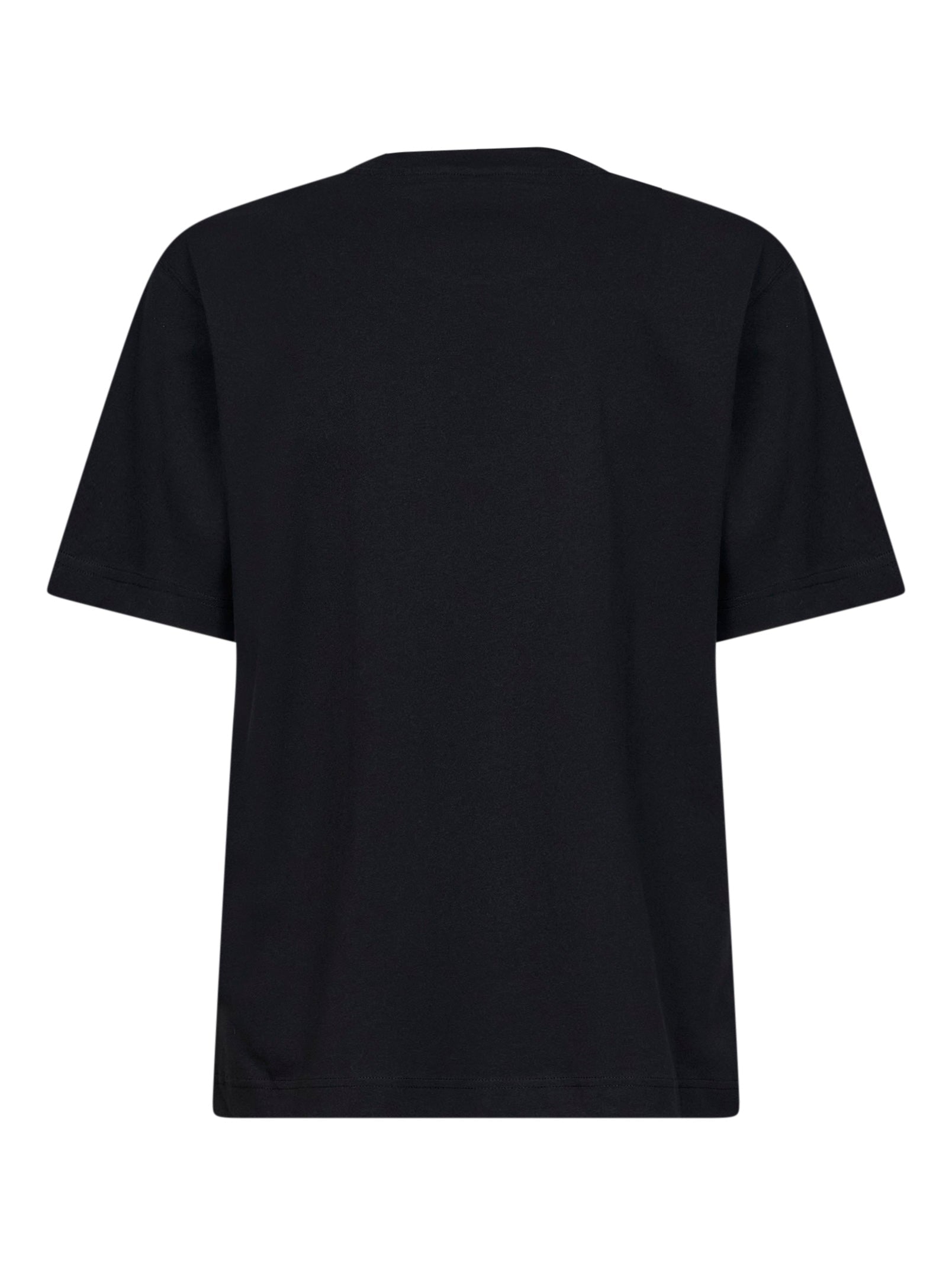 Burberry Men Black Cotton T-Shirt With Cross-Stitch Knight BURBERRY