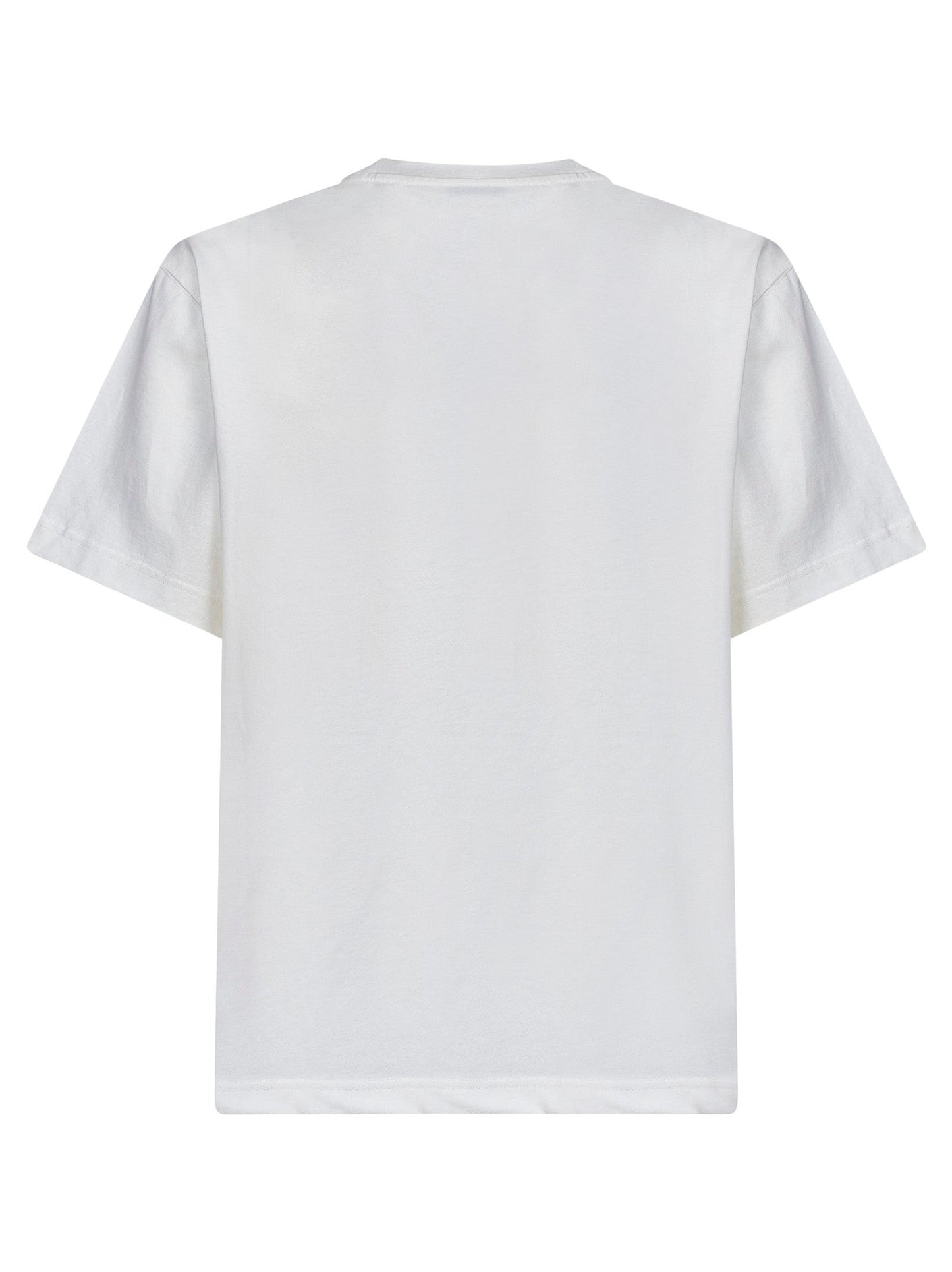 Burberry Men Chalk White Cotton T-Shirt With Cross-Stitch Knight BURBERRY