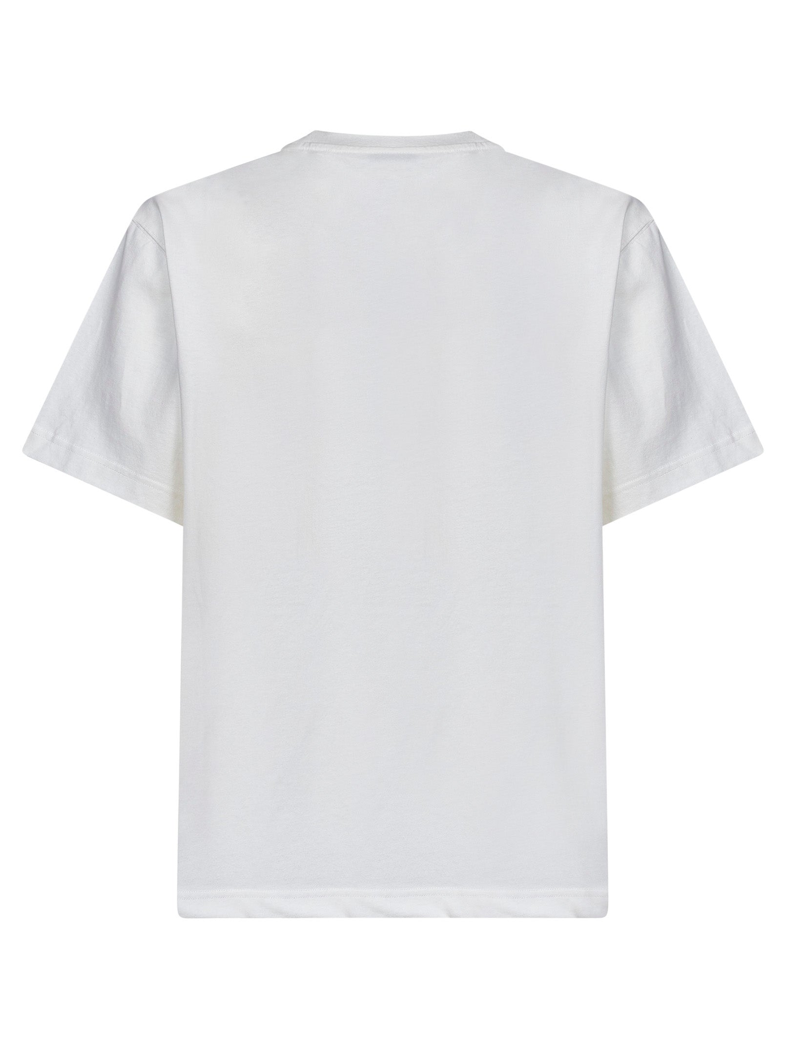 Burberry Men Chalk White Cotton T-Shirt With Cross-Stitch Knight BURBERRY