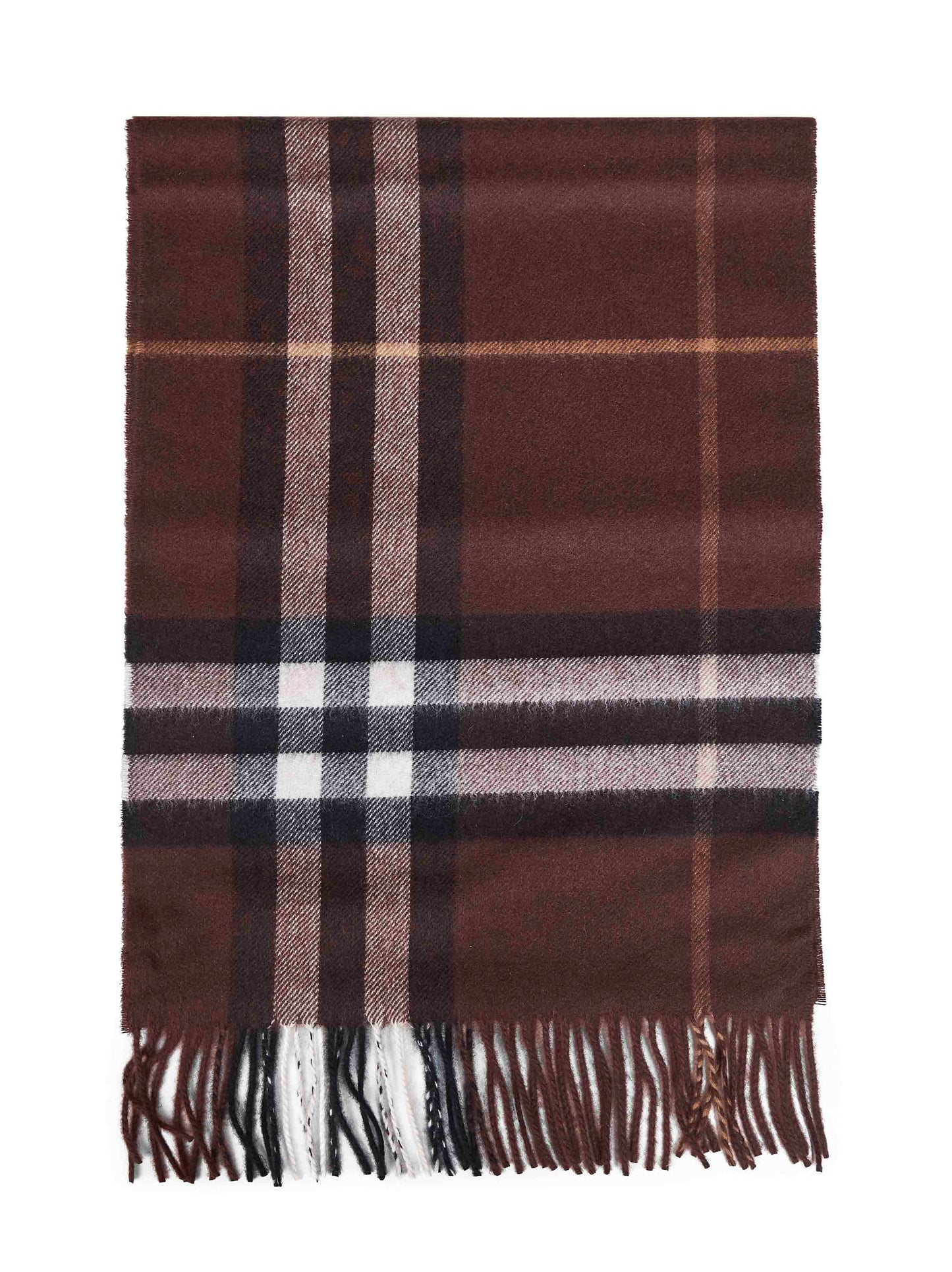 Burberry Women Treacle Brown Check Cashmere Scarf BURBERRY