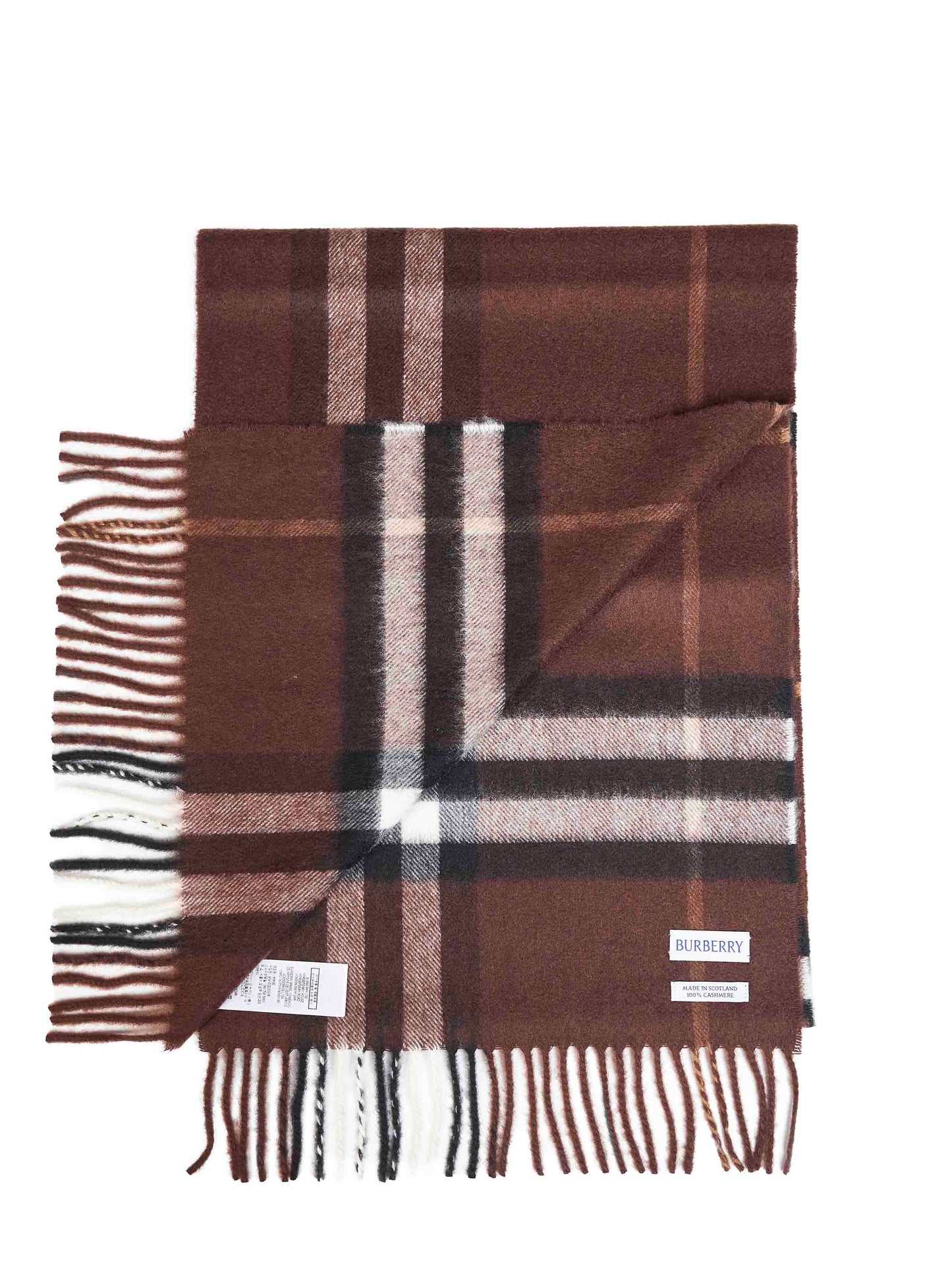 Burberry Men Treacle Brown Check Cashmere Scarf BURBERRY