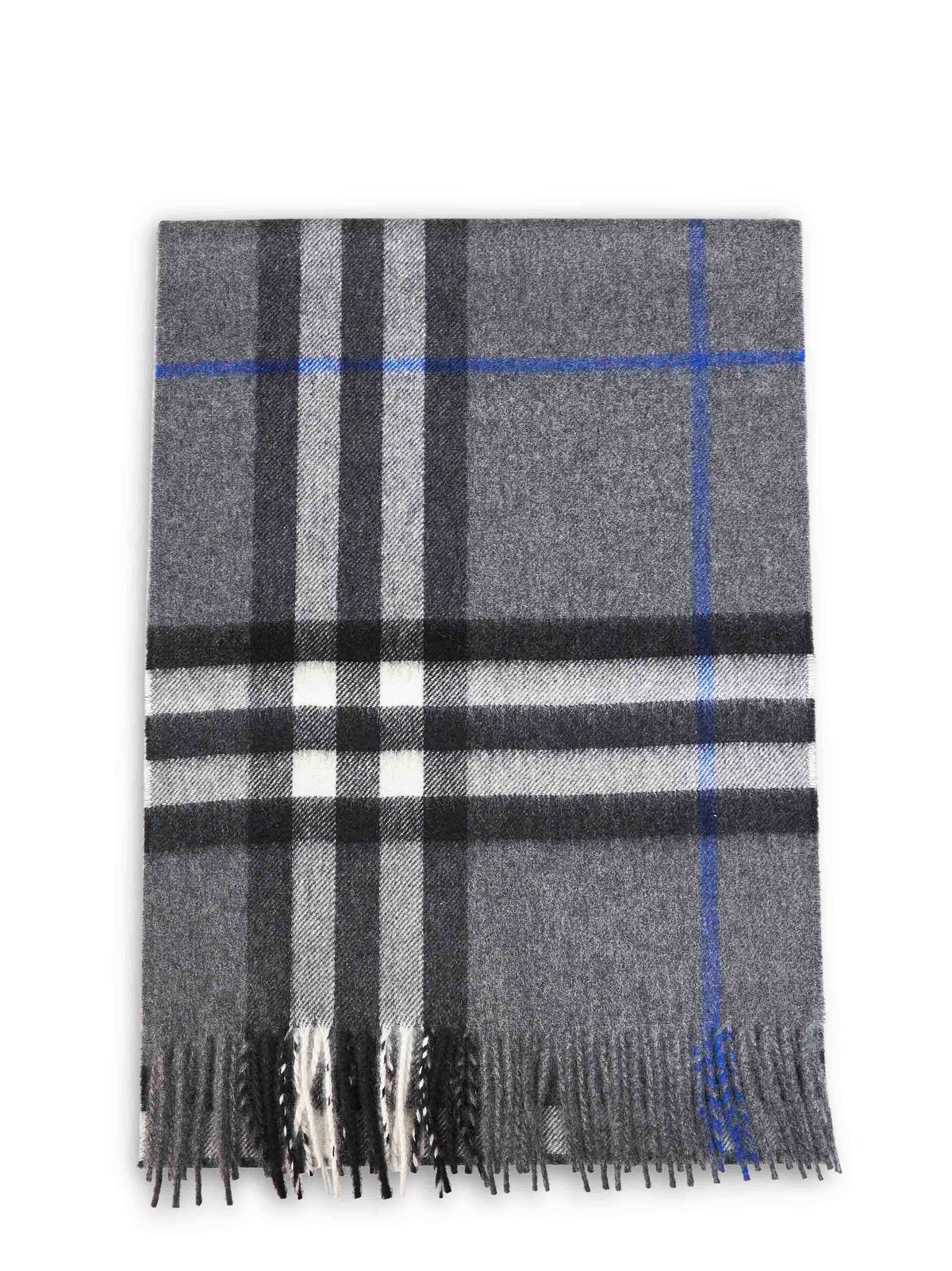 Burberry Women Grey Cashmere Check Scarf<Br/> BURBERRY