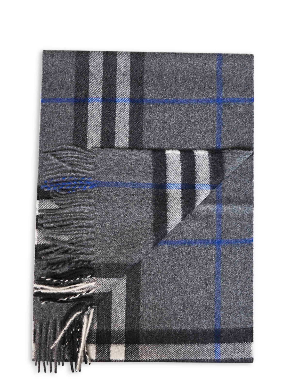 Burberry Women Grey Cashmere Check Scarf<Br/> BURBERRY