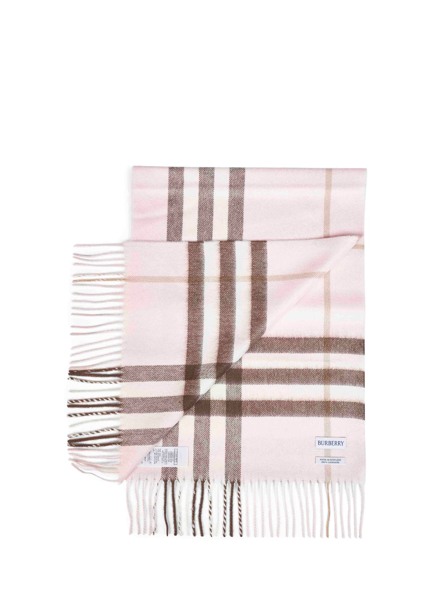 Burberry Women Bow Pink Check Cashmere Scarf BURBERRY