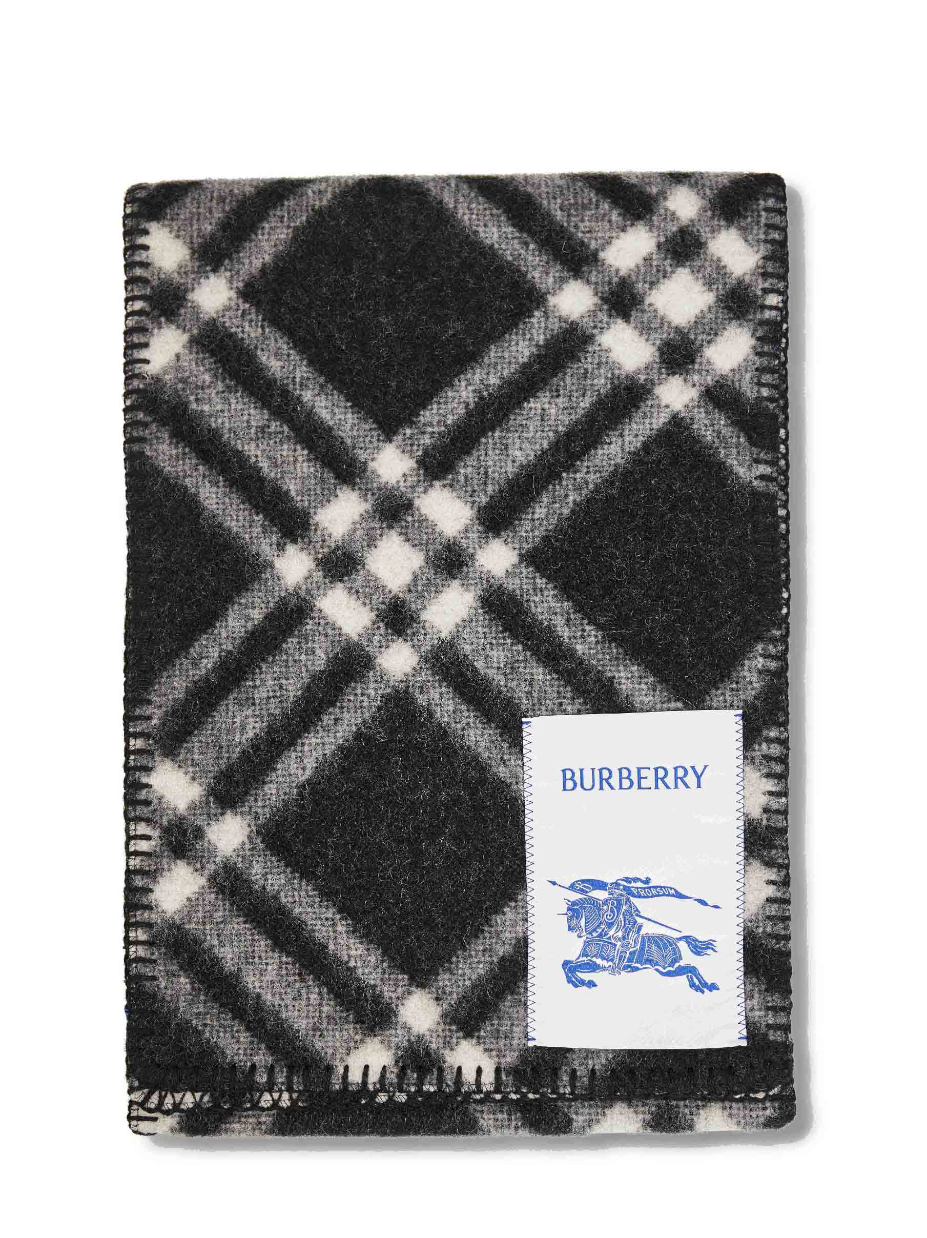 Burberry Women Black Check Wool Scarf BURBERRY