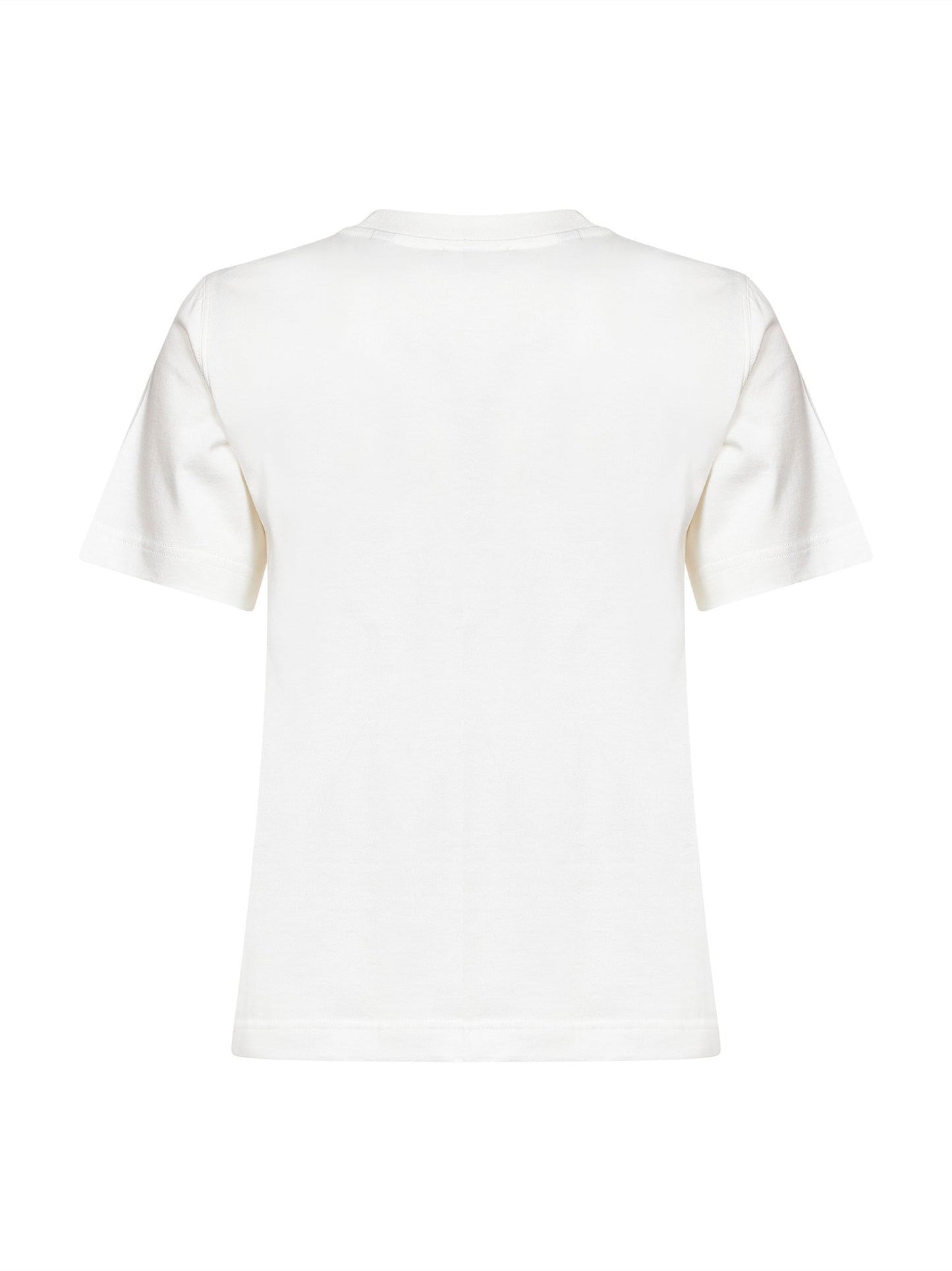 Burberry Women Chalk White Cotton Ekd Check T-Shirt BURBERRY