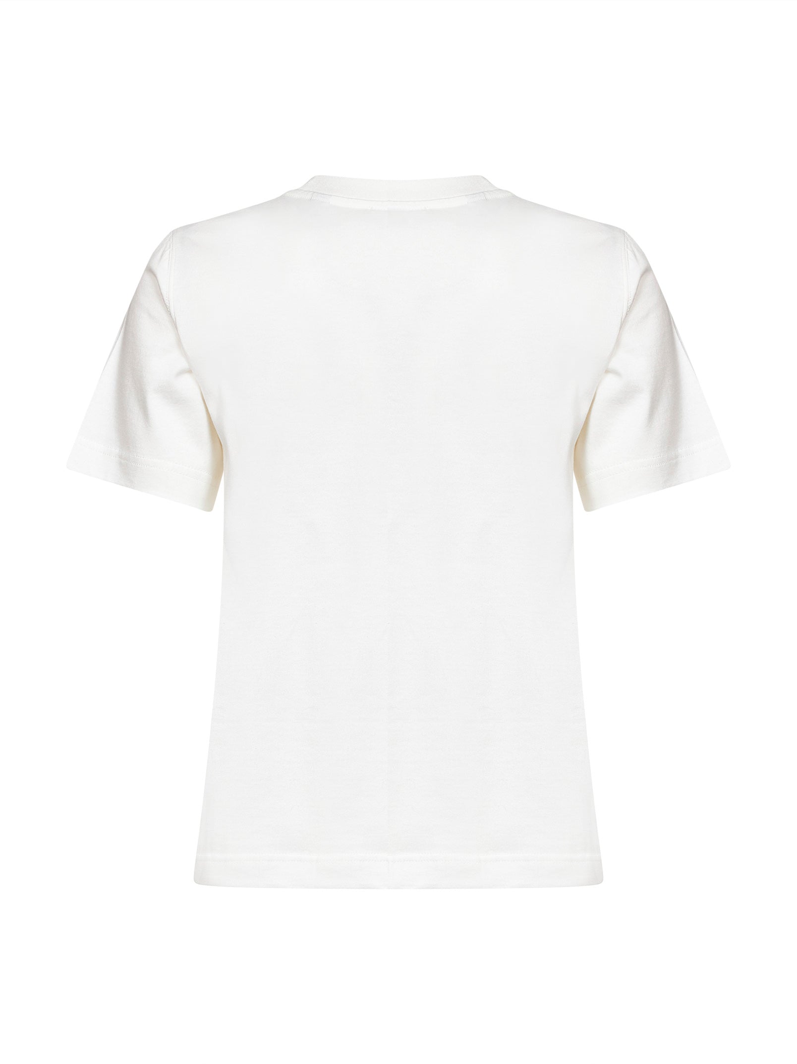Burberry Women Chalk White Cotton Ekd Check T-Shirt BURBERRY