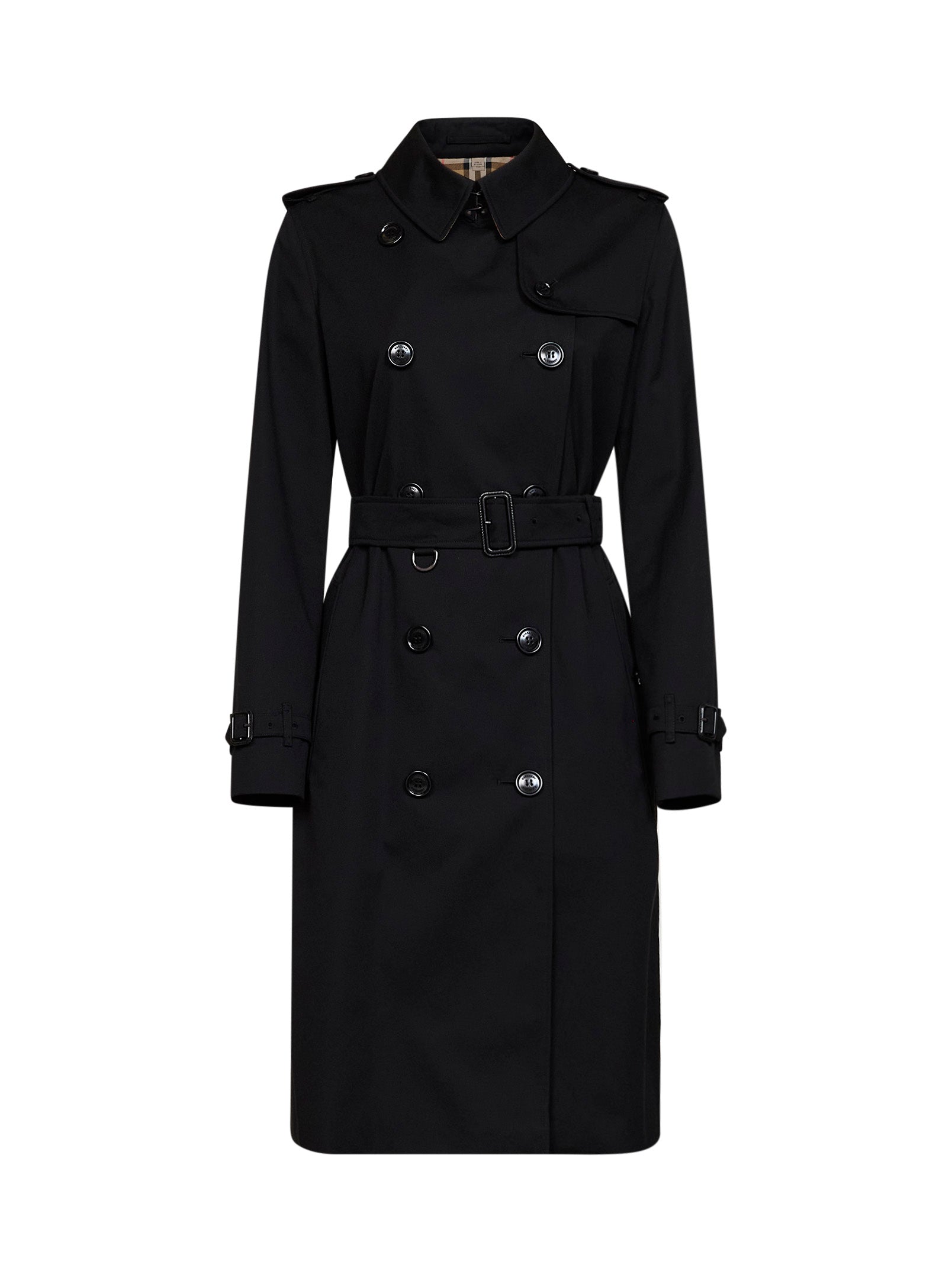 Burberry Women Black Heritage Kensington Long Trench Coat BURBERRY