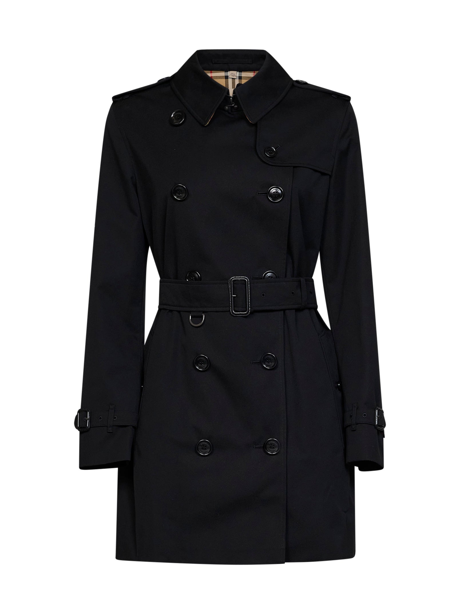 Burberry Women Black Heritage Kensington Short Trench Coat BURBERRY