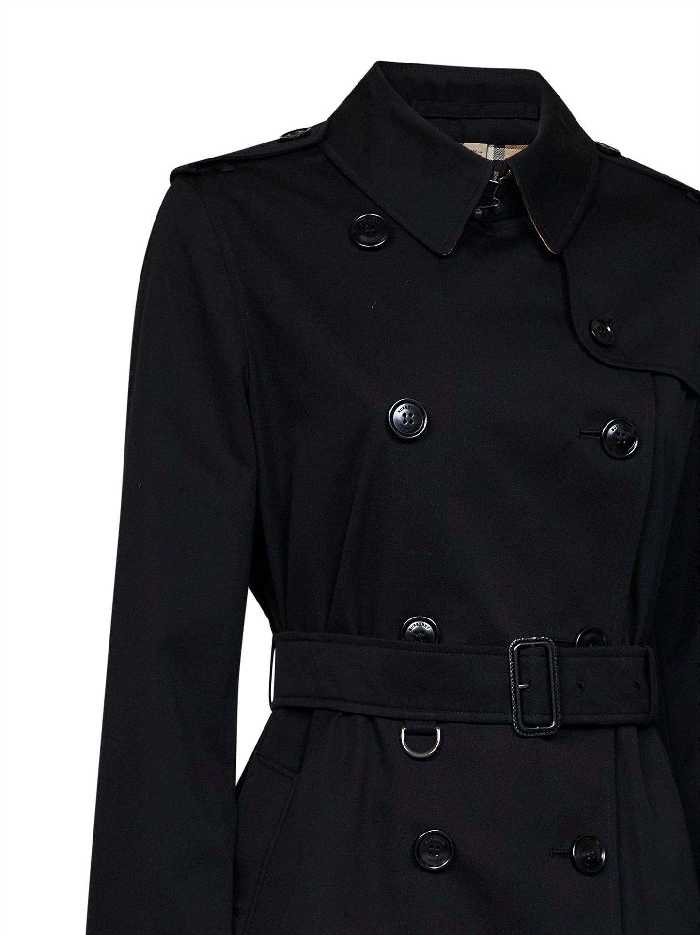 Burberry Women Black Heritage Kensington Short Trench Coat BURBERRY