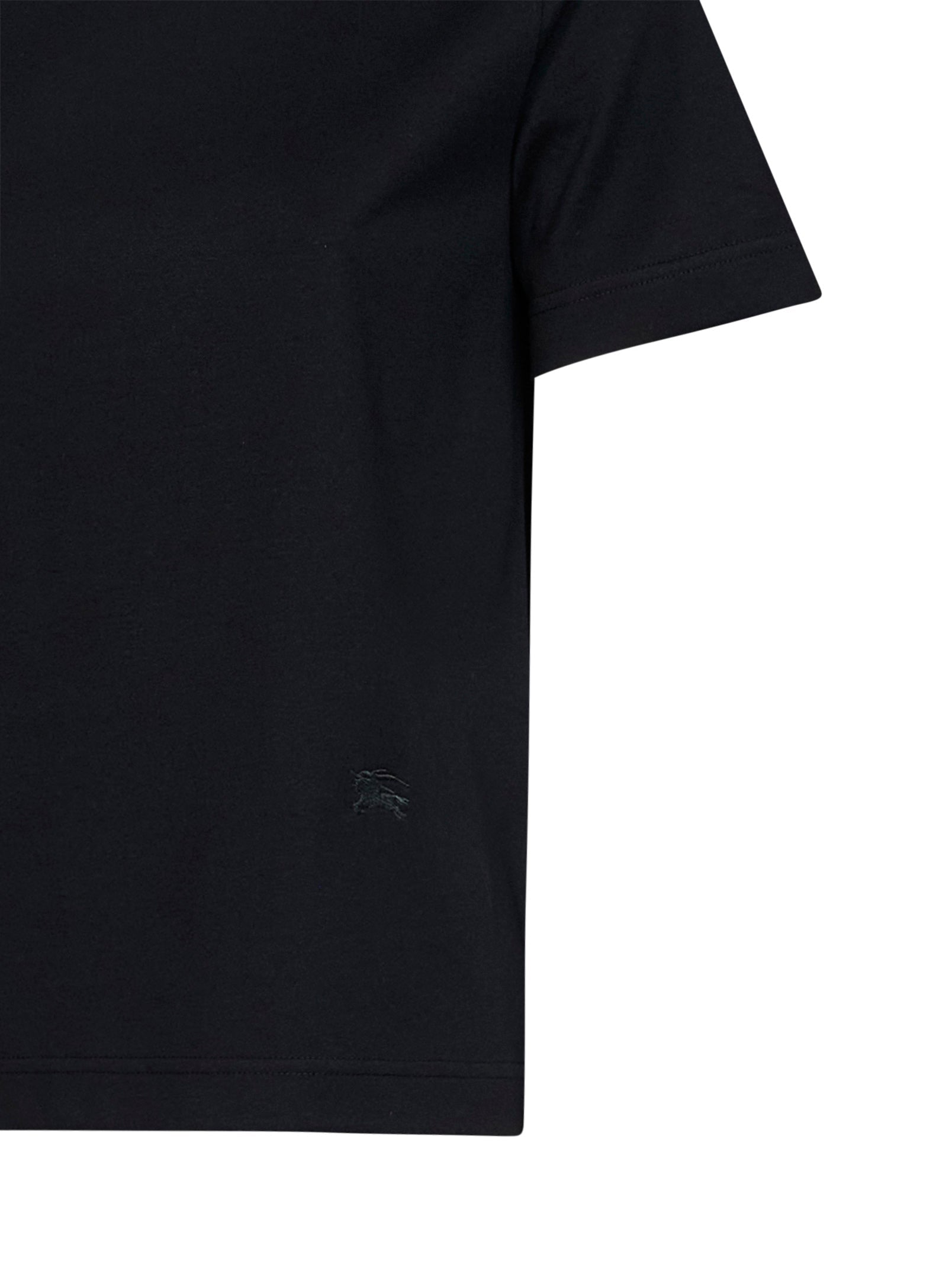Burberry Women Black Cotton T-Shirt With Check Ties BURBERRY