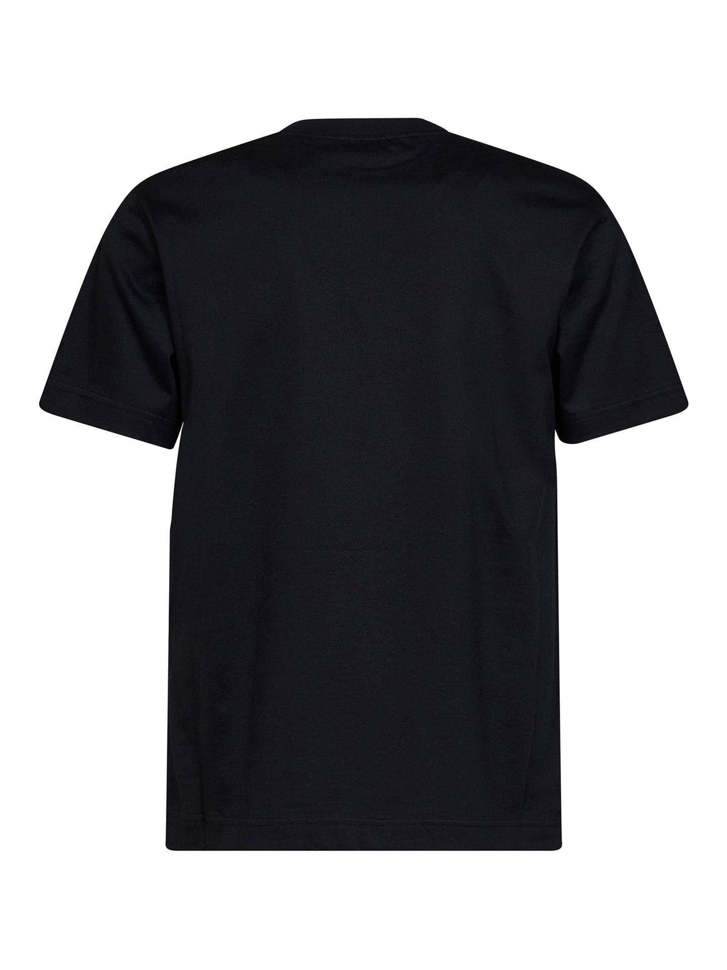 Burberry Men Black Cotton T-Shirt With Knight Patch BURBERRY