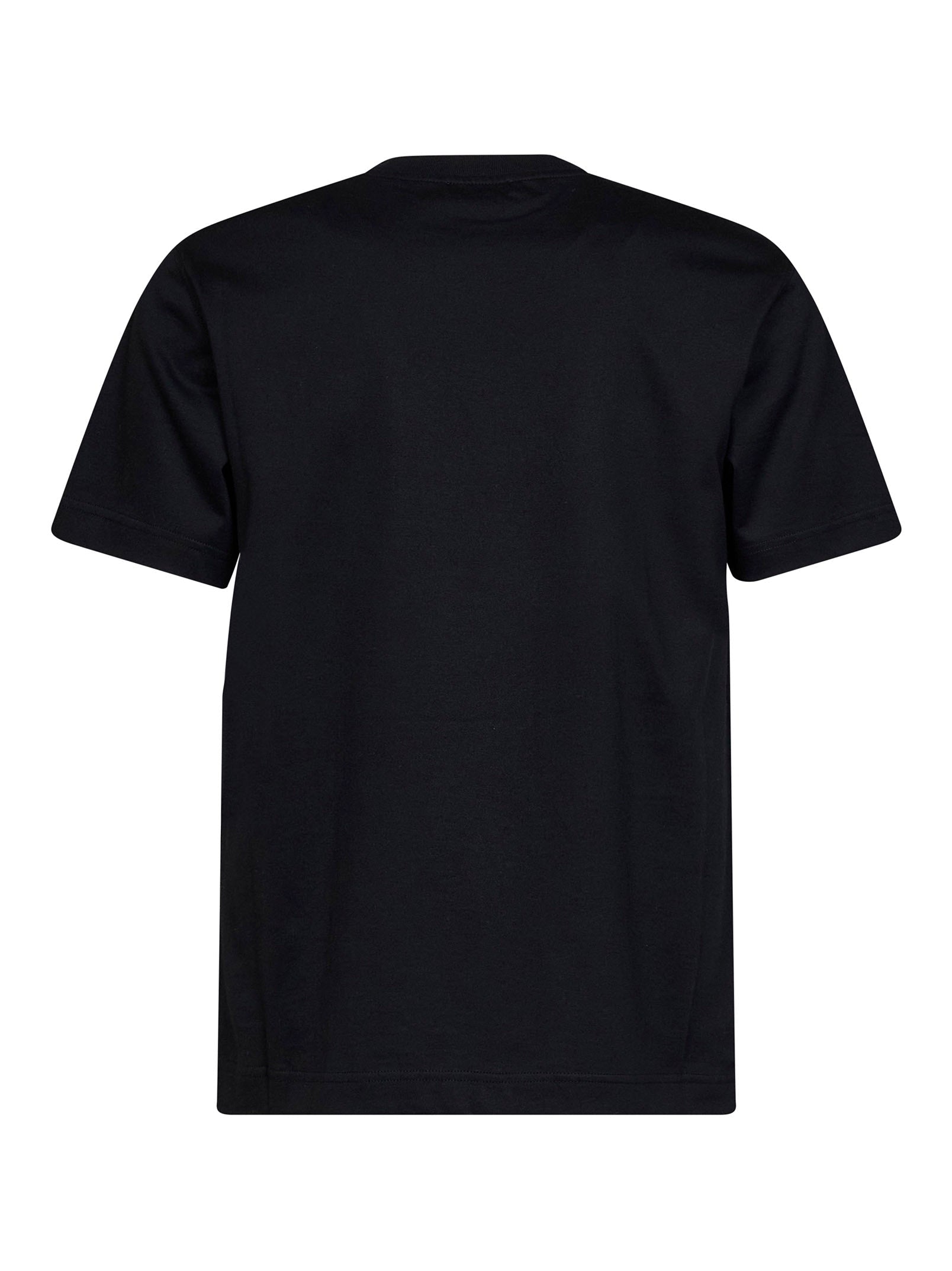 Burberry Men Black Cotton T-Shirt With Knight Patch BURBERRY