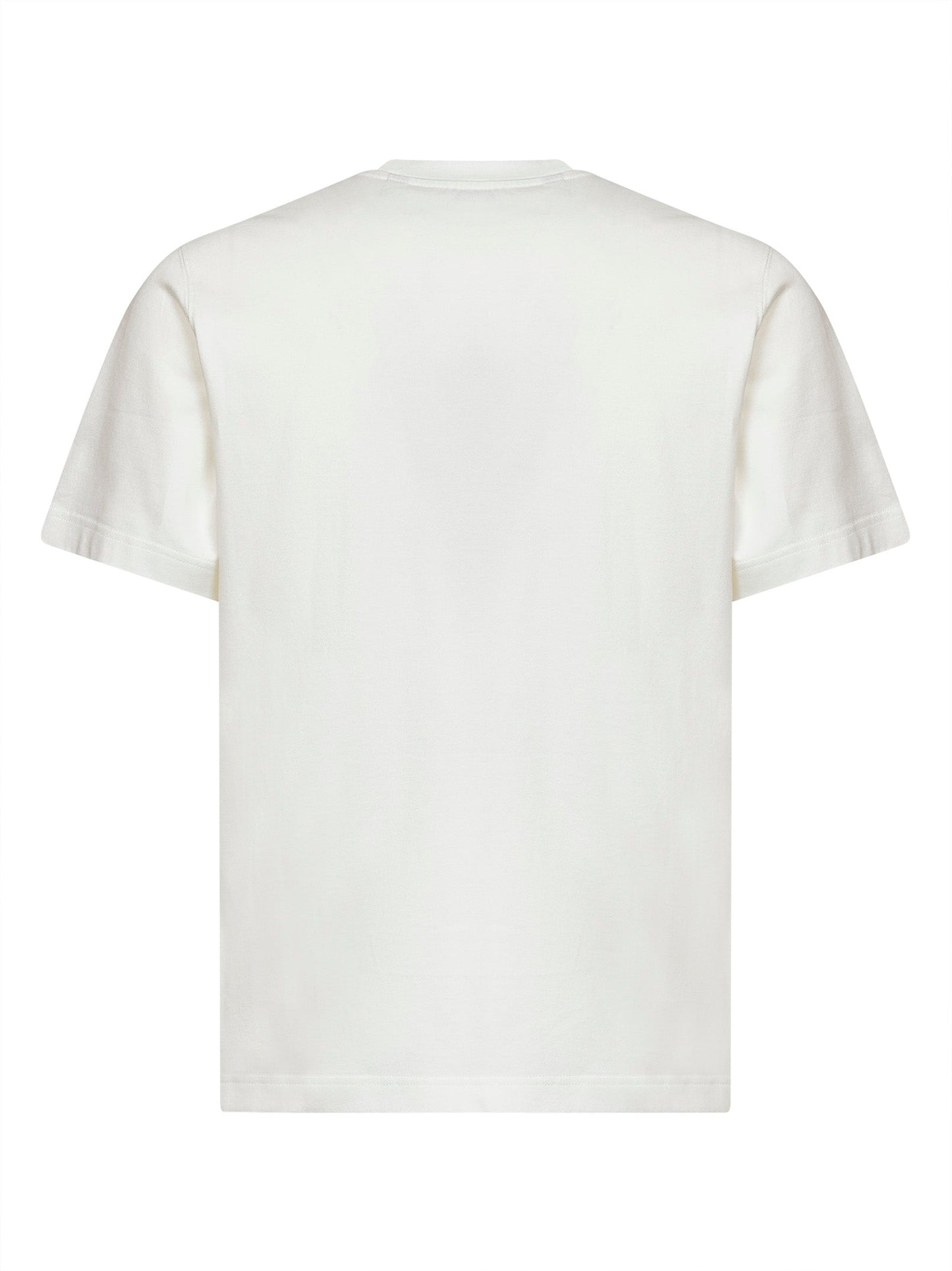 Burberry Men Chalk White Cotton T-Shirt With Knight Patch BURBERRY