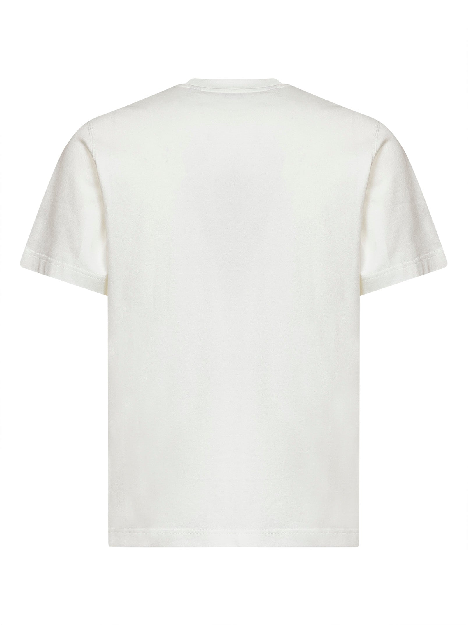 Burberry Men Chalk White Cotton T-Shirt With Knight Patch BURBERRY