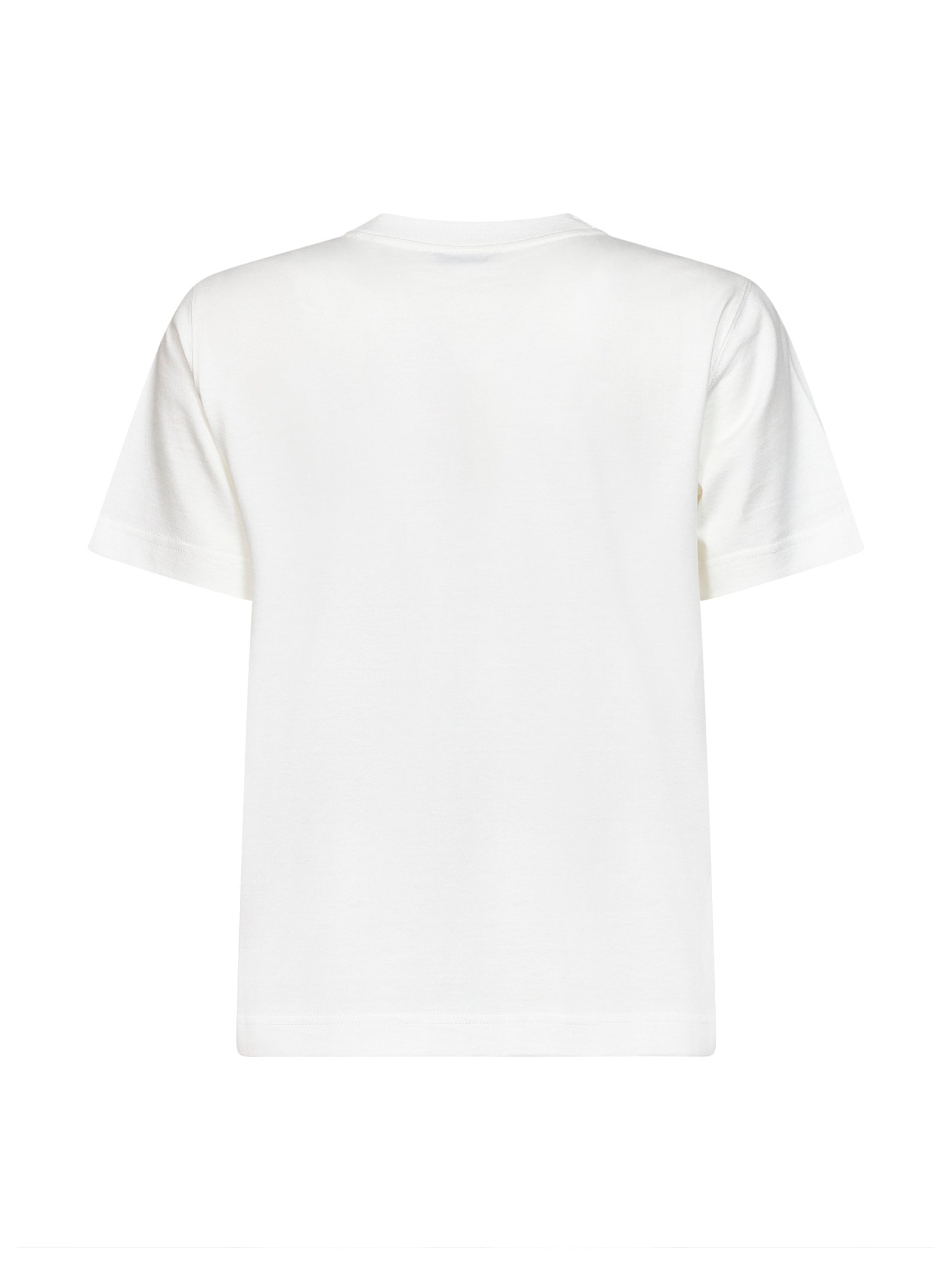 Burberry Women Chalk White Cotton T-Shirt With Knight Check BURBERRY