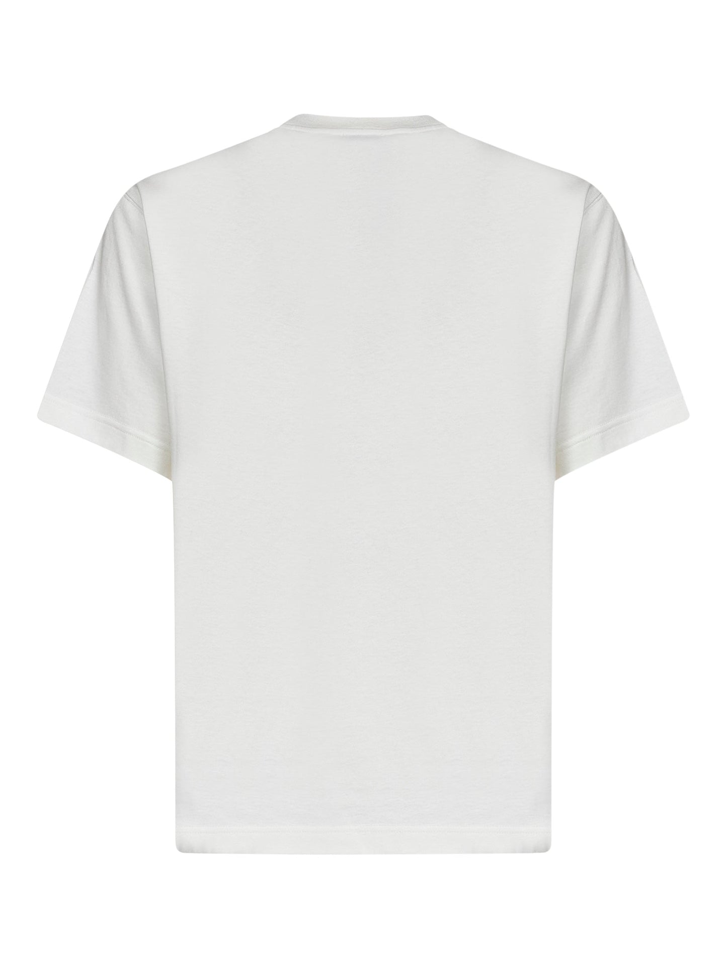 Burberry Men Chalk White Cotton Knight Stamp Check T-Shirt BURBERRY