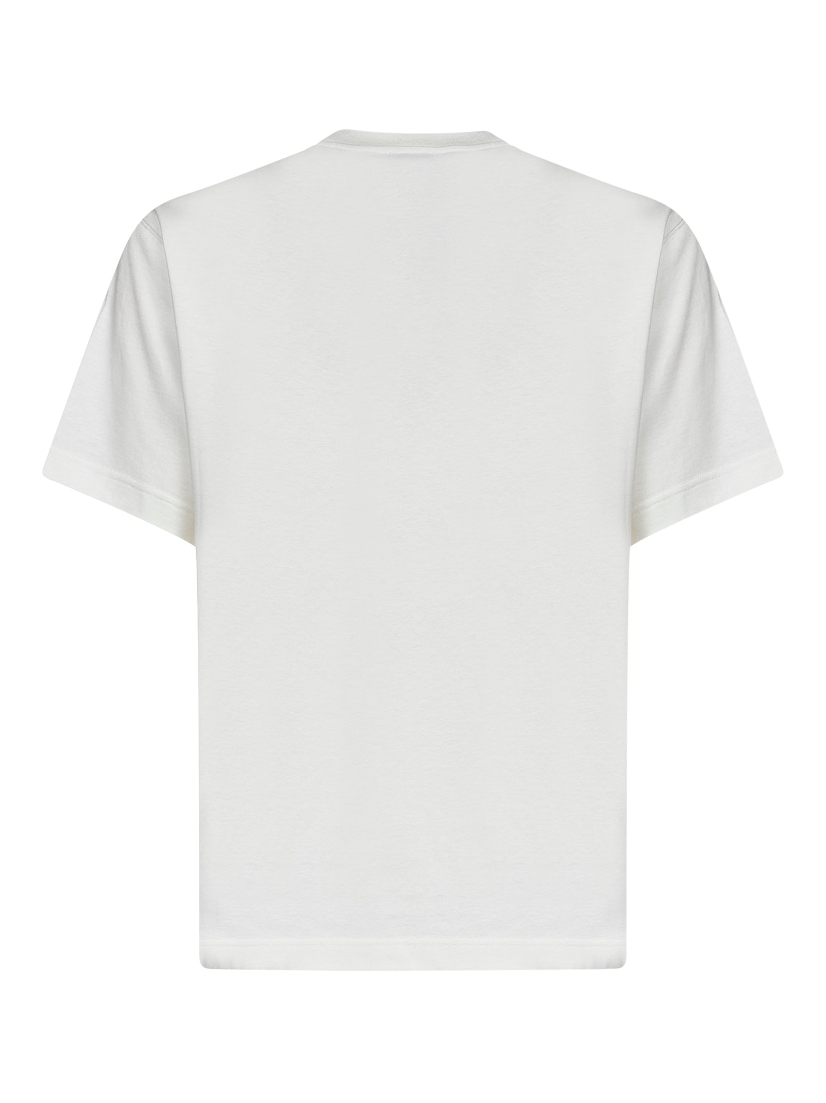 Burberry Men Chalk White Cotton Knight Stamp Check T-Shirt BURBERRY