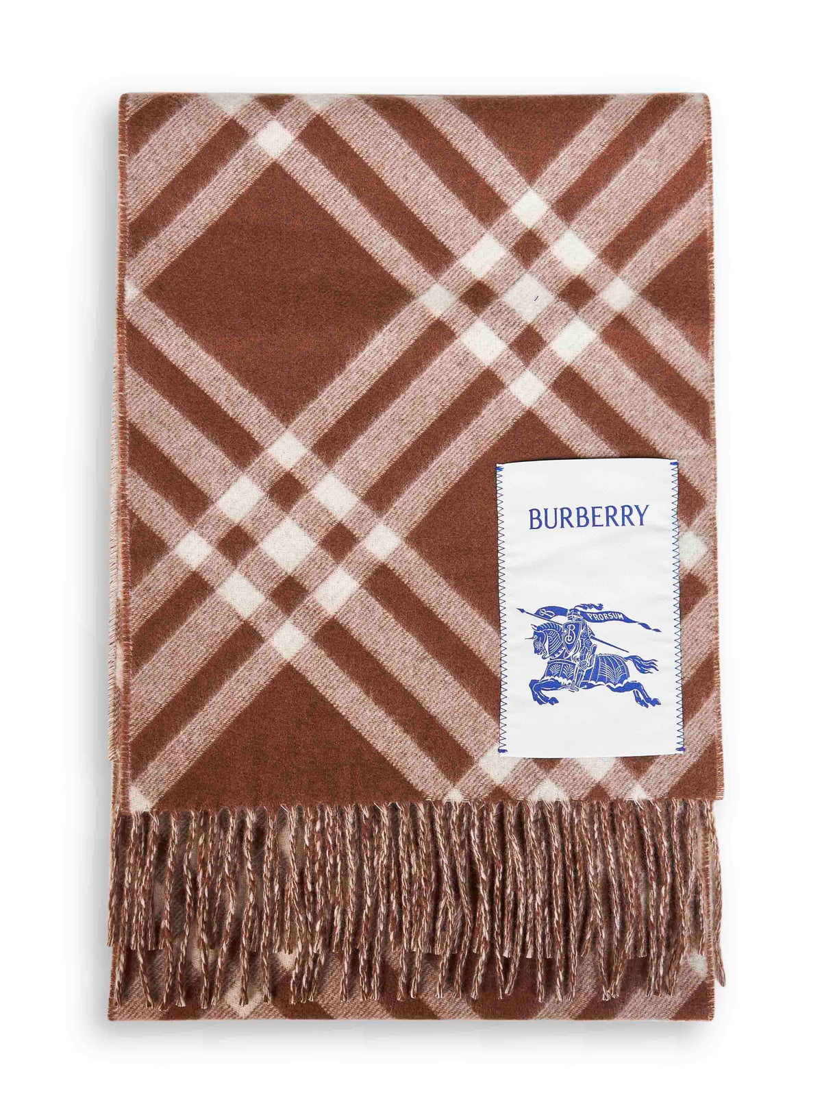 Burberry Women Brown Cashmere Check Scarf<Br/> BURBERRY