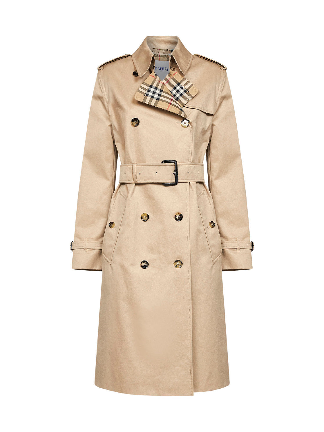 Burberry Women Honey Beige Gabardine Long Lakefield Trench Coat BURBERRY