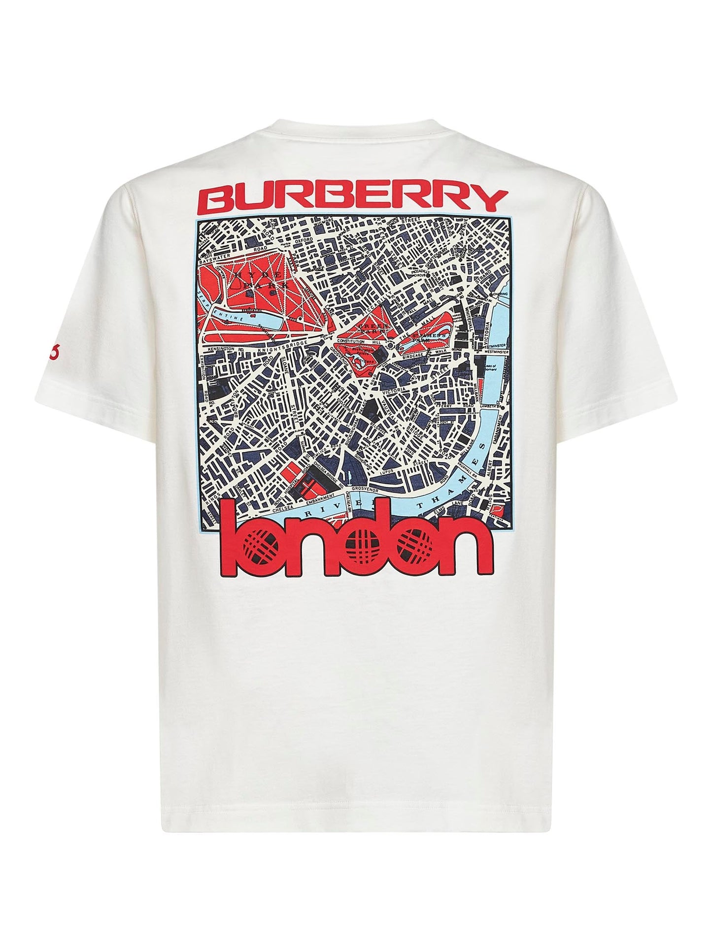 Burberry Men Chalk Cotton T-Shirt With London Map Print BURBERRY