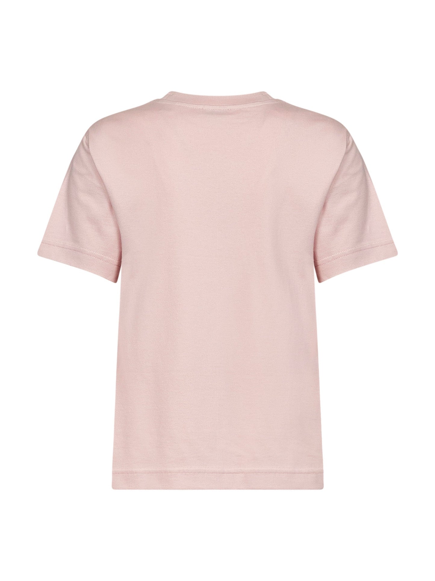 Burberry Women Bouquet Pink Cotton T-Shirt With Check Patch BURBERRY
