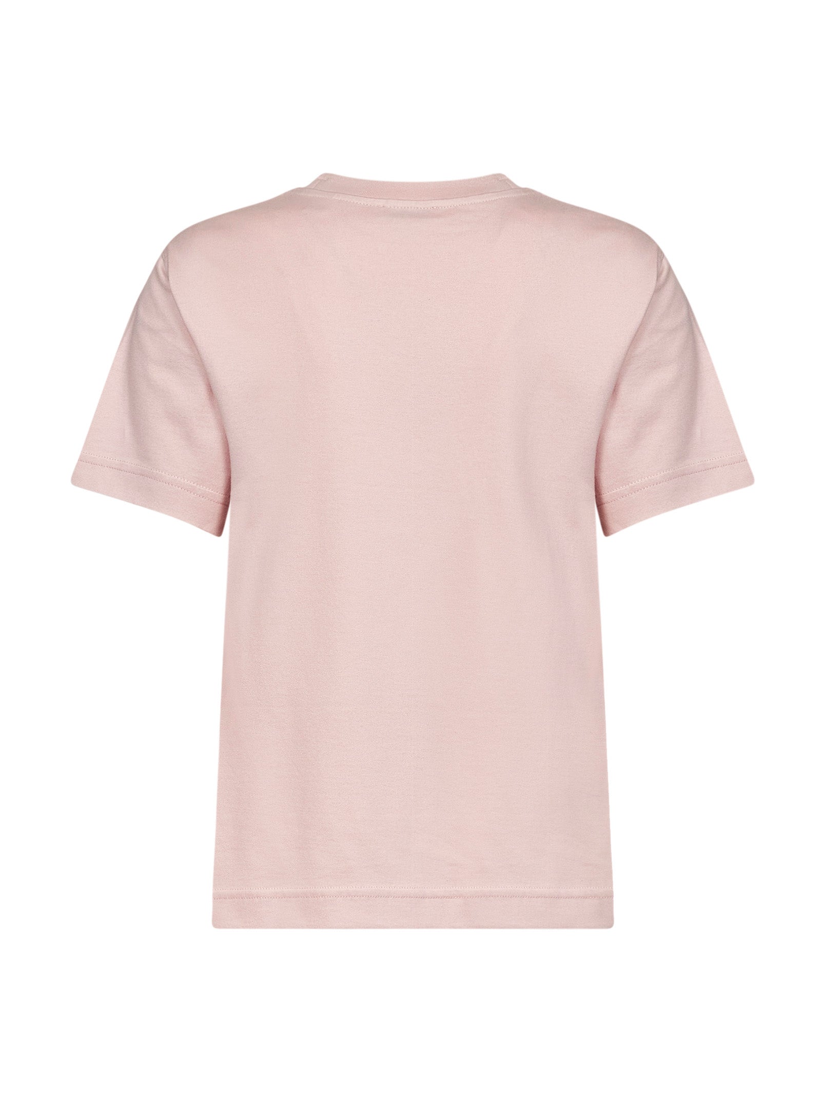 Burberry Women Bouquet Pink Cotton T-Shirt With Check Patch BURBERRY