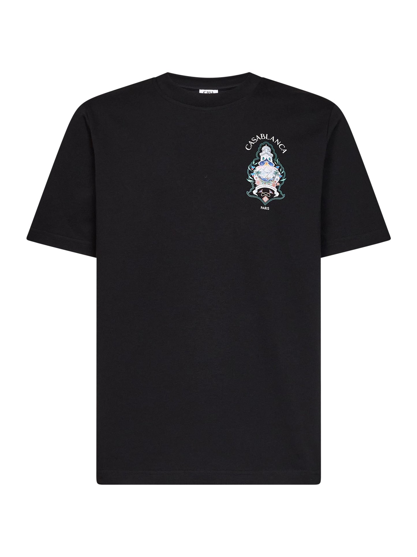 Casablanca Men Black Cotton Jersey Hotel Emblem T-Shirt CASABLANCA
