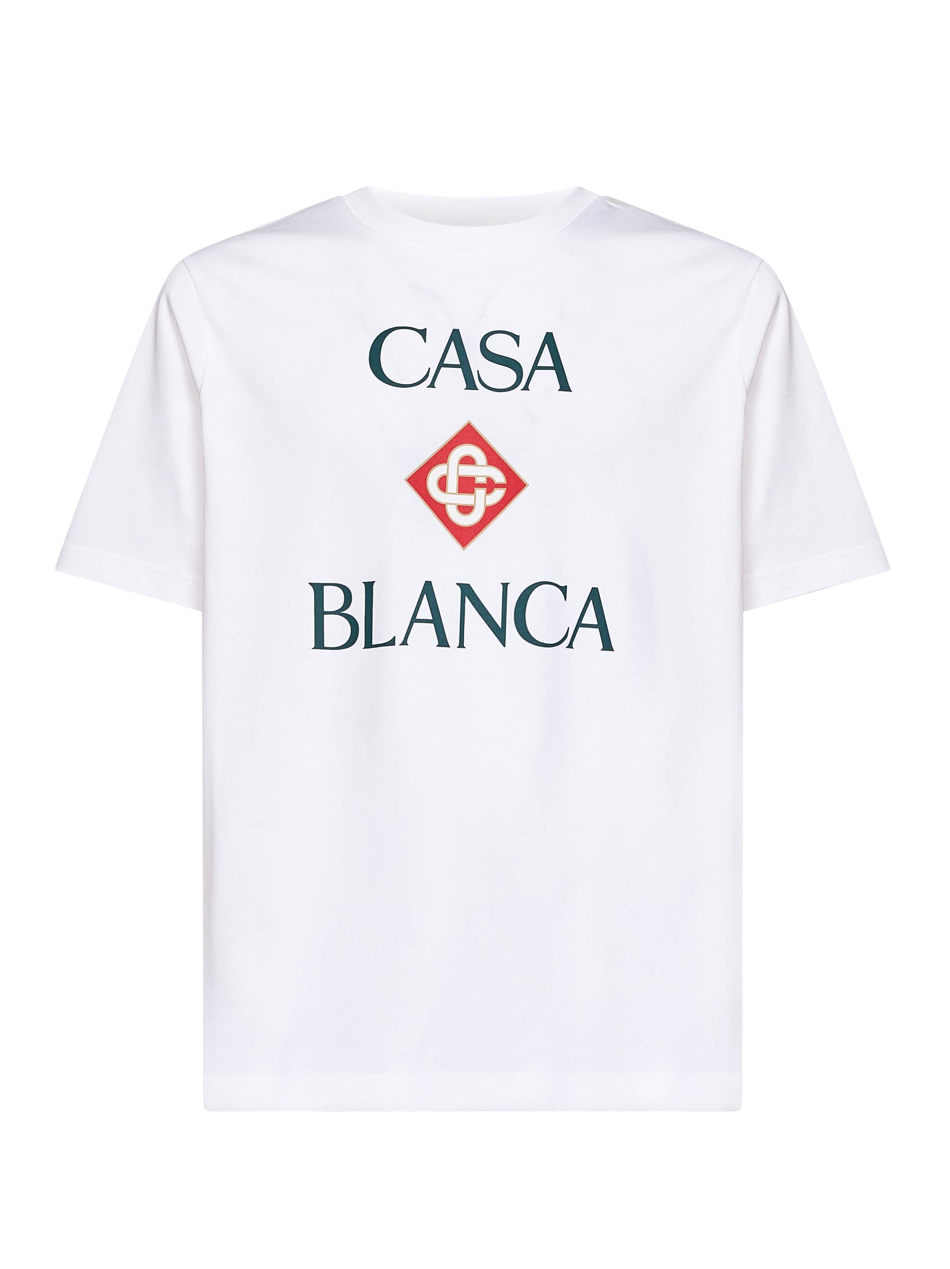 Casablanca Men White Cotton Jersey Casablanca Diamond Logo T-Shirt CASABLANCA