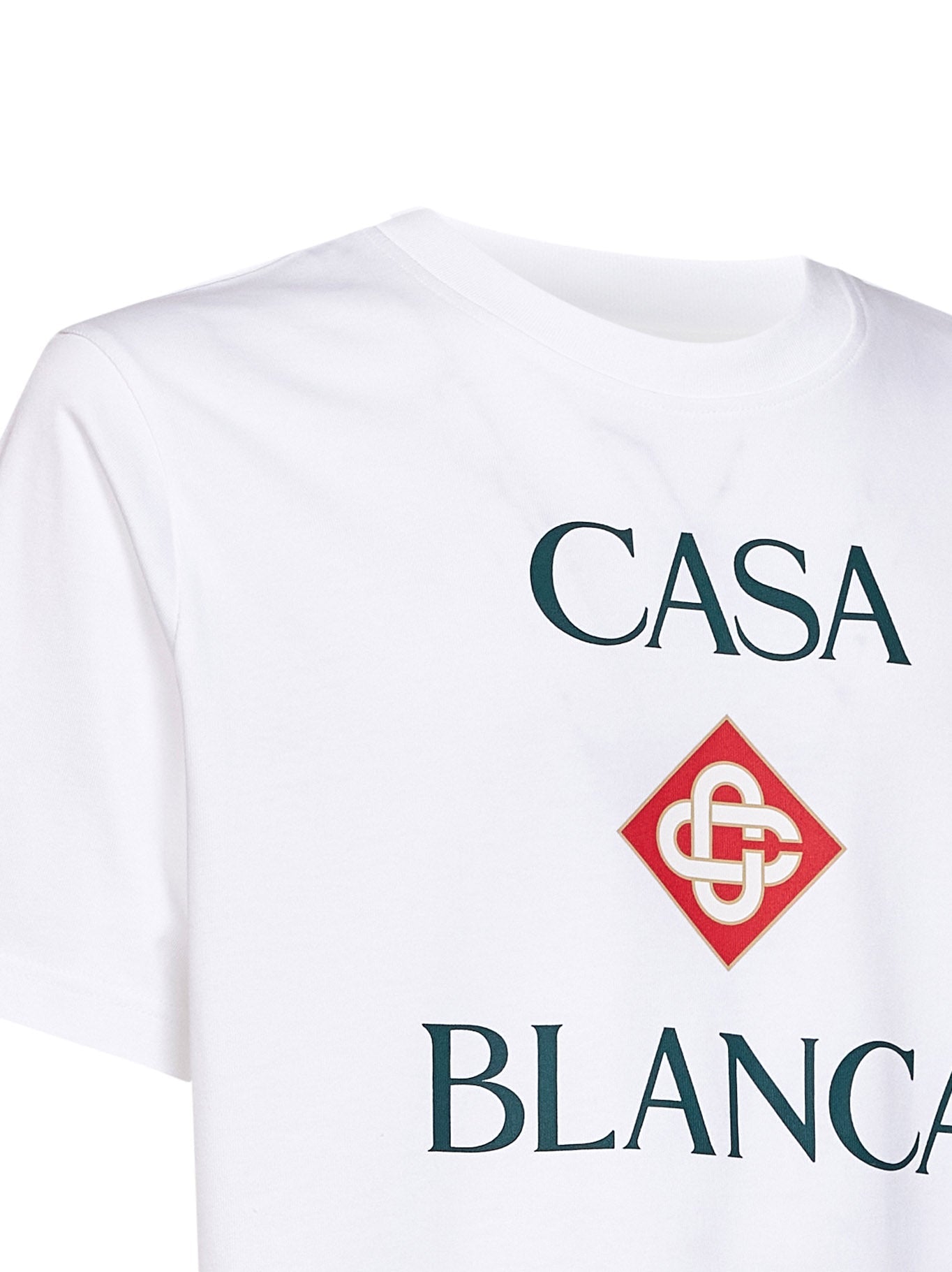 Casablanca Men White Cotton Jersey Casablanca Diamond Logo T-Shirt CASABLANCA