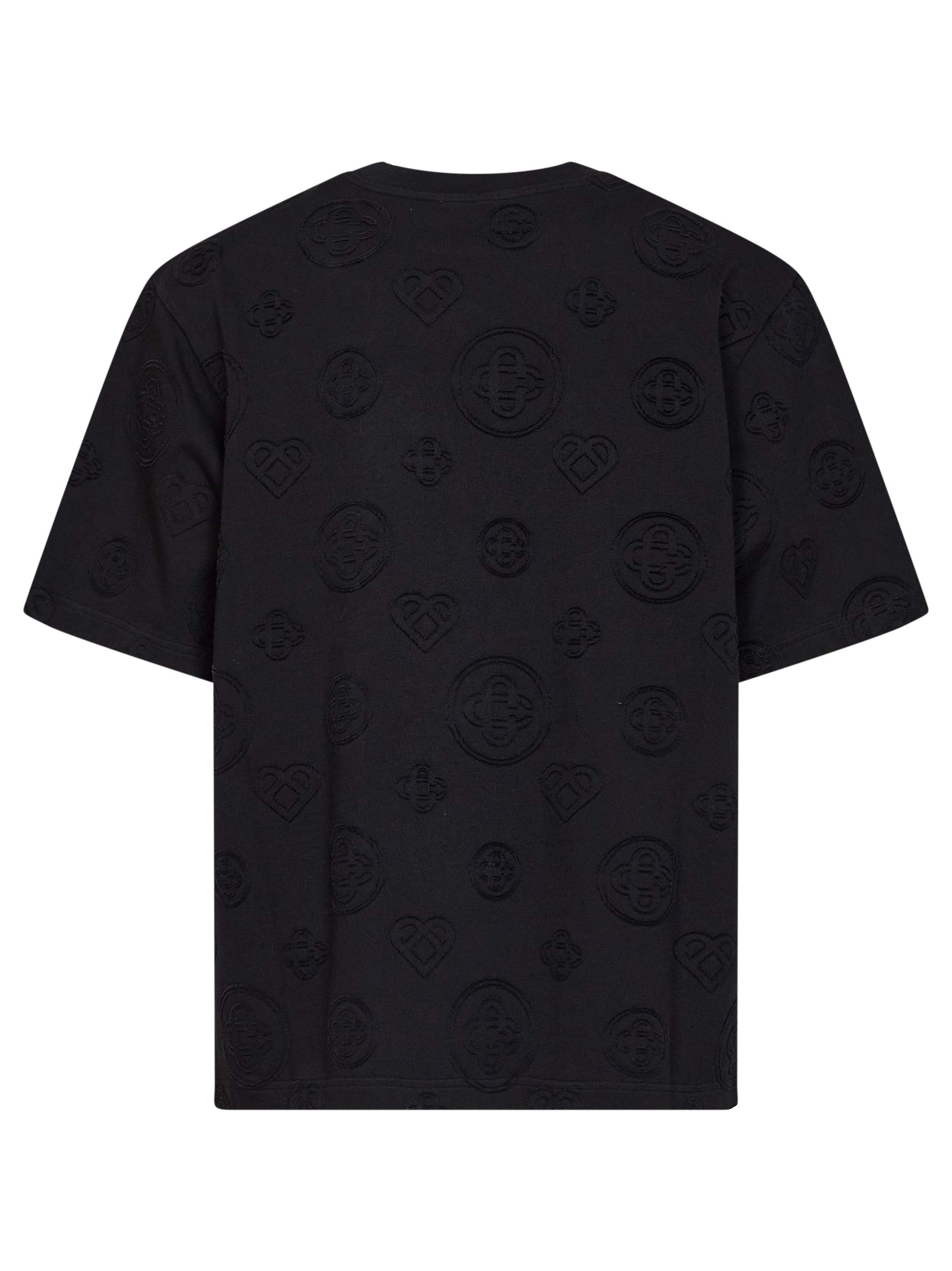 Casablanca Men Black Jersey Applique Monogram Oversized T-Shirt CASABLANCA