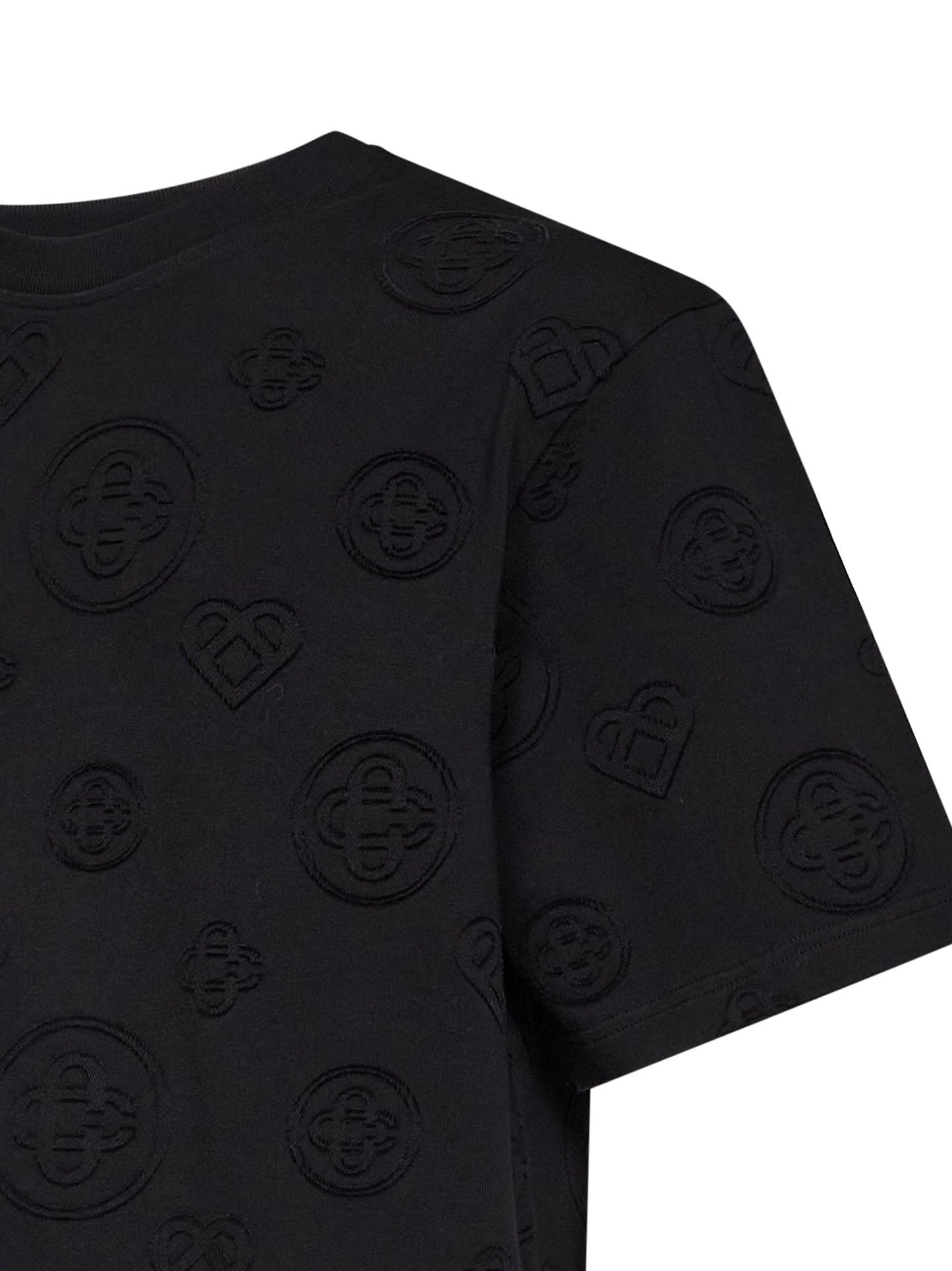 Casablanca Men Black Jersey Applique Monogram Oversized T-Shirt CASABLANCA