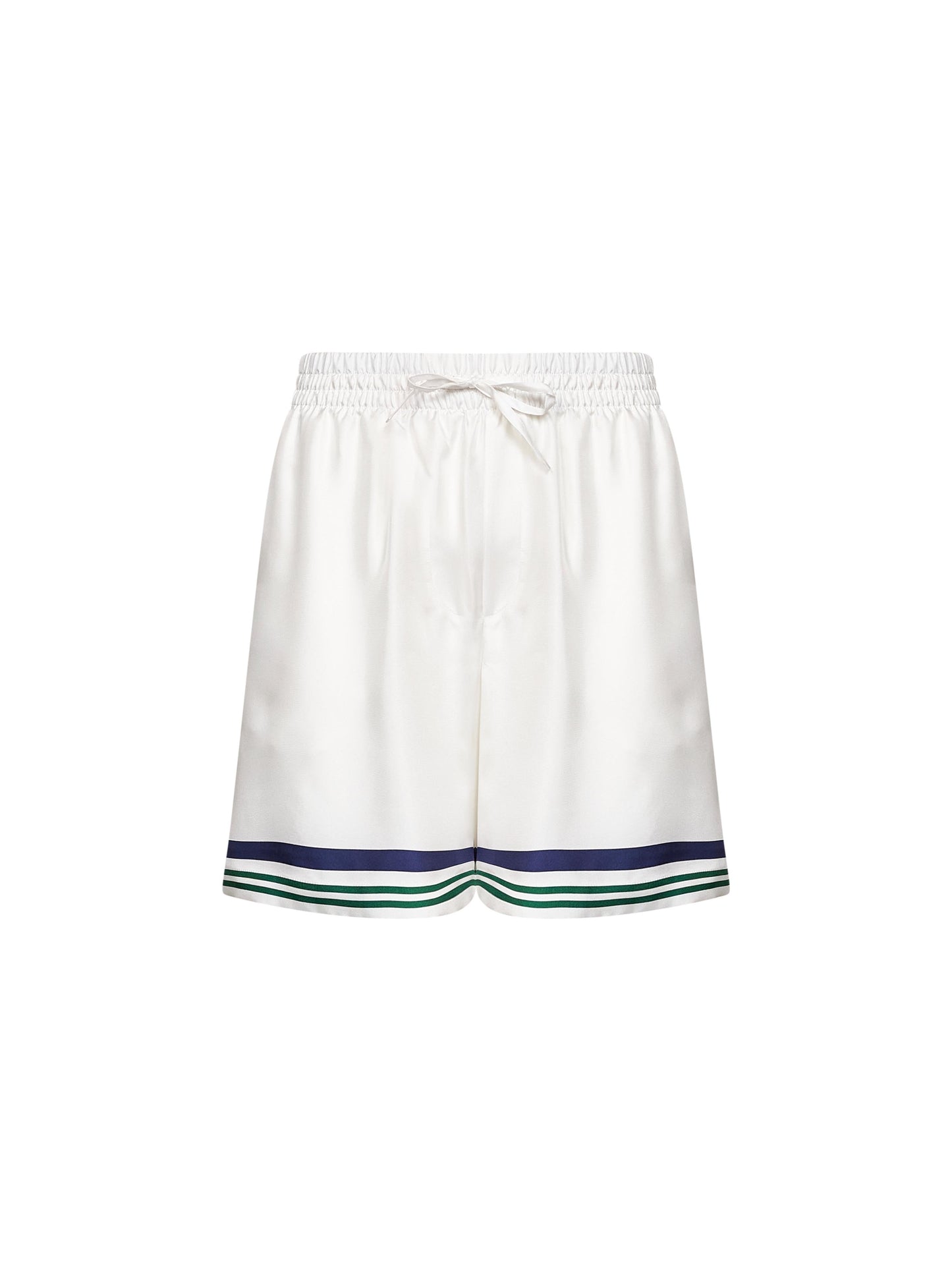 Casablanca Men White Silk Hotel Emblem Shorts CASABLANCA