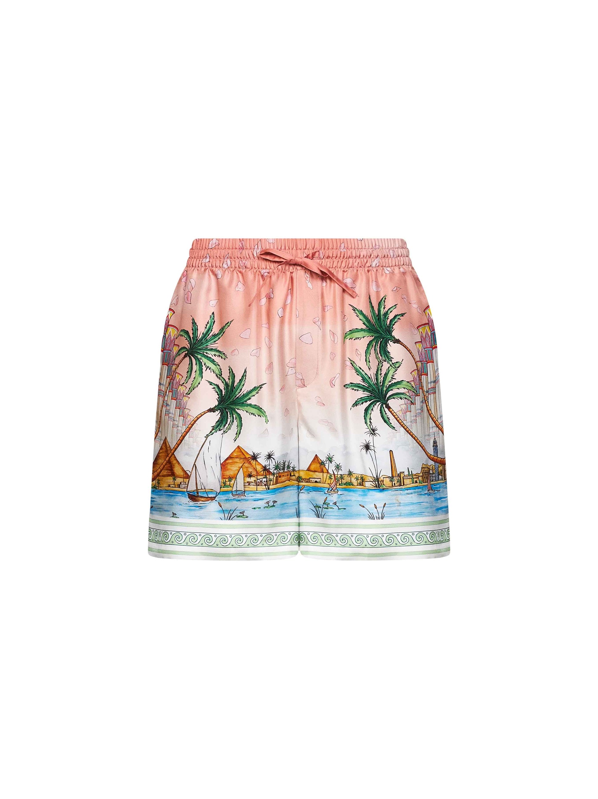 Casablanca Men Pink Printed Silk Ethereal Shorts CASABLANCA