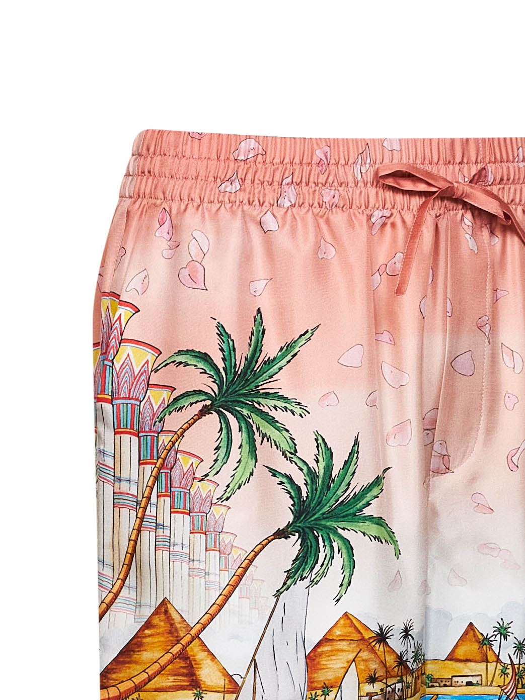 Casablanca Men Pink Printed Silk Ethereal Shorts CASABLANCA