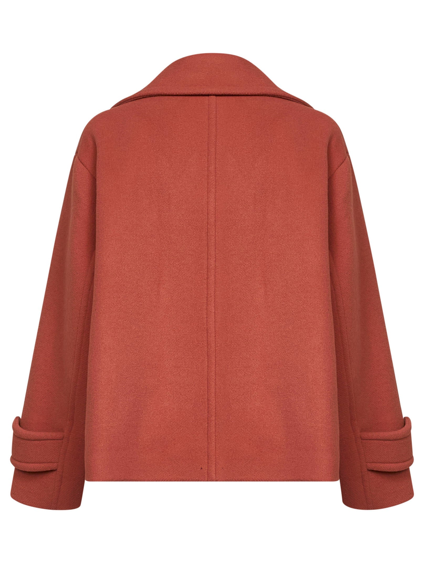 Chloé Women Cedar Pink Wool Blend Oversized Short Coat CHLOE
