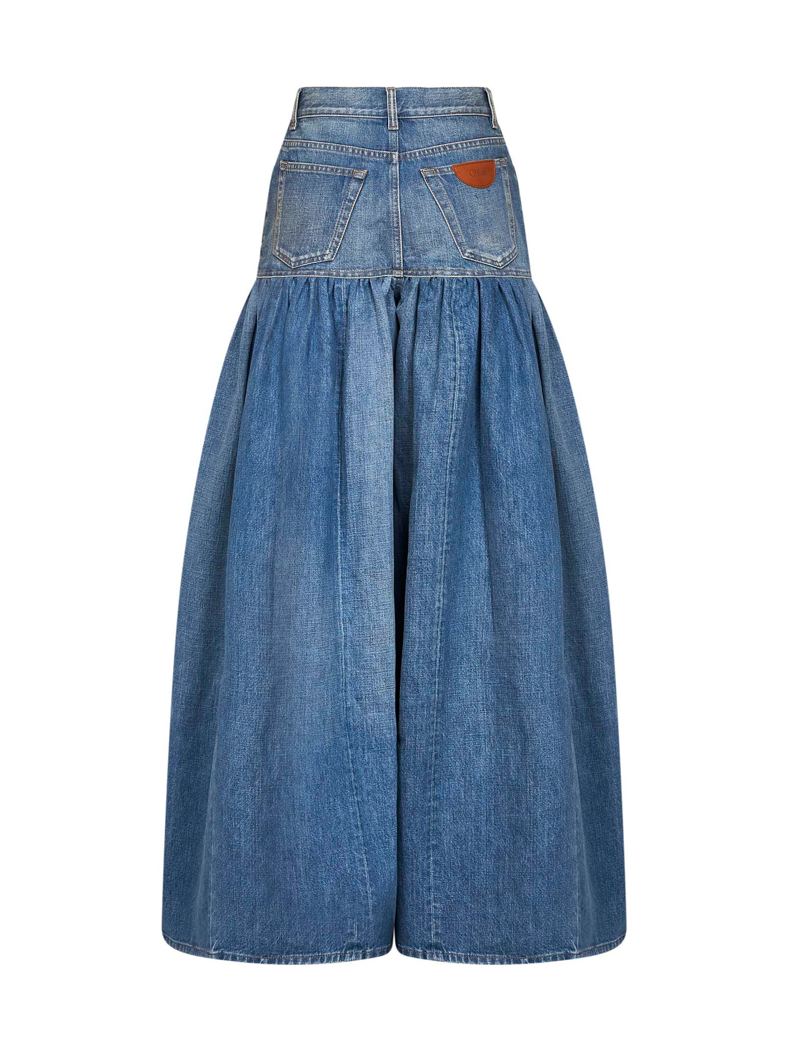 Chloé Women Blue Denim High-Waisted Balloon Jeans CHLOE