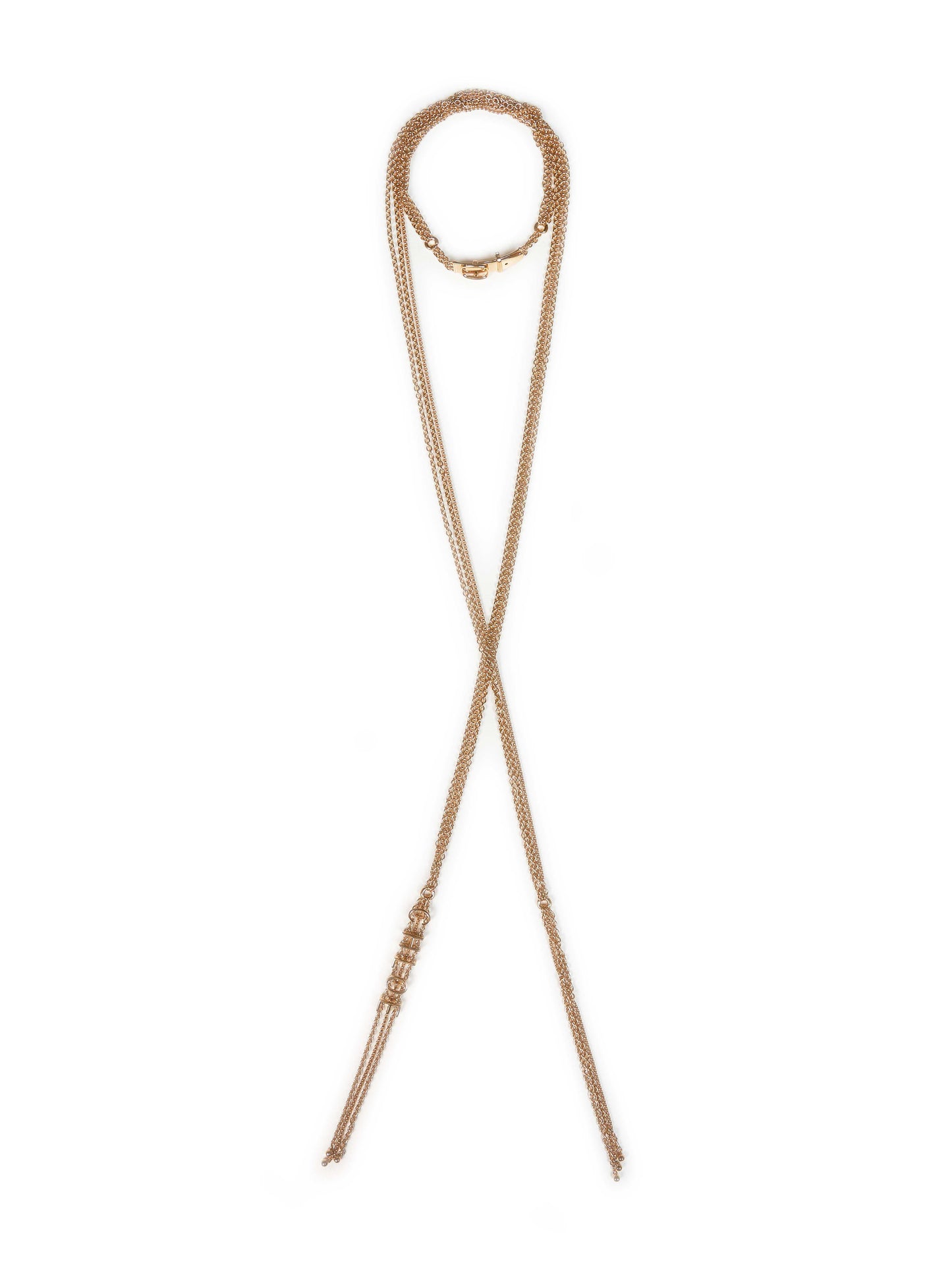 Chloé Women Gold Metal Scarf-Style Multi-Chain Necklace CHLOE