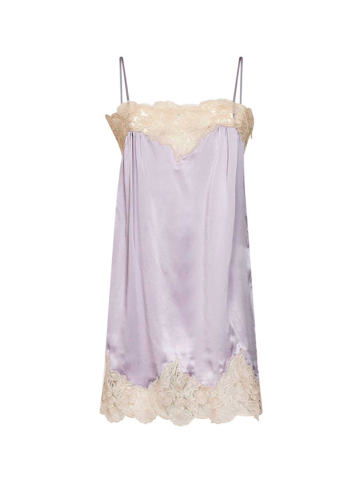 Chloé Women Purple Washed Silk Satin Thin-Strap Mini Dress CHLOE