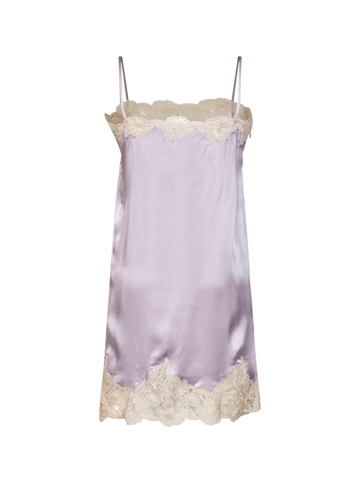 Chloé Women Purple Washed Silk Satin Thin-Strap Mini Dress CHLOE