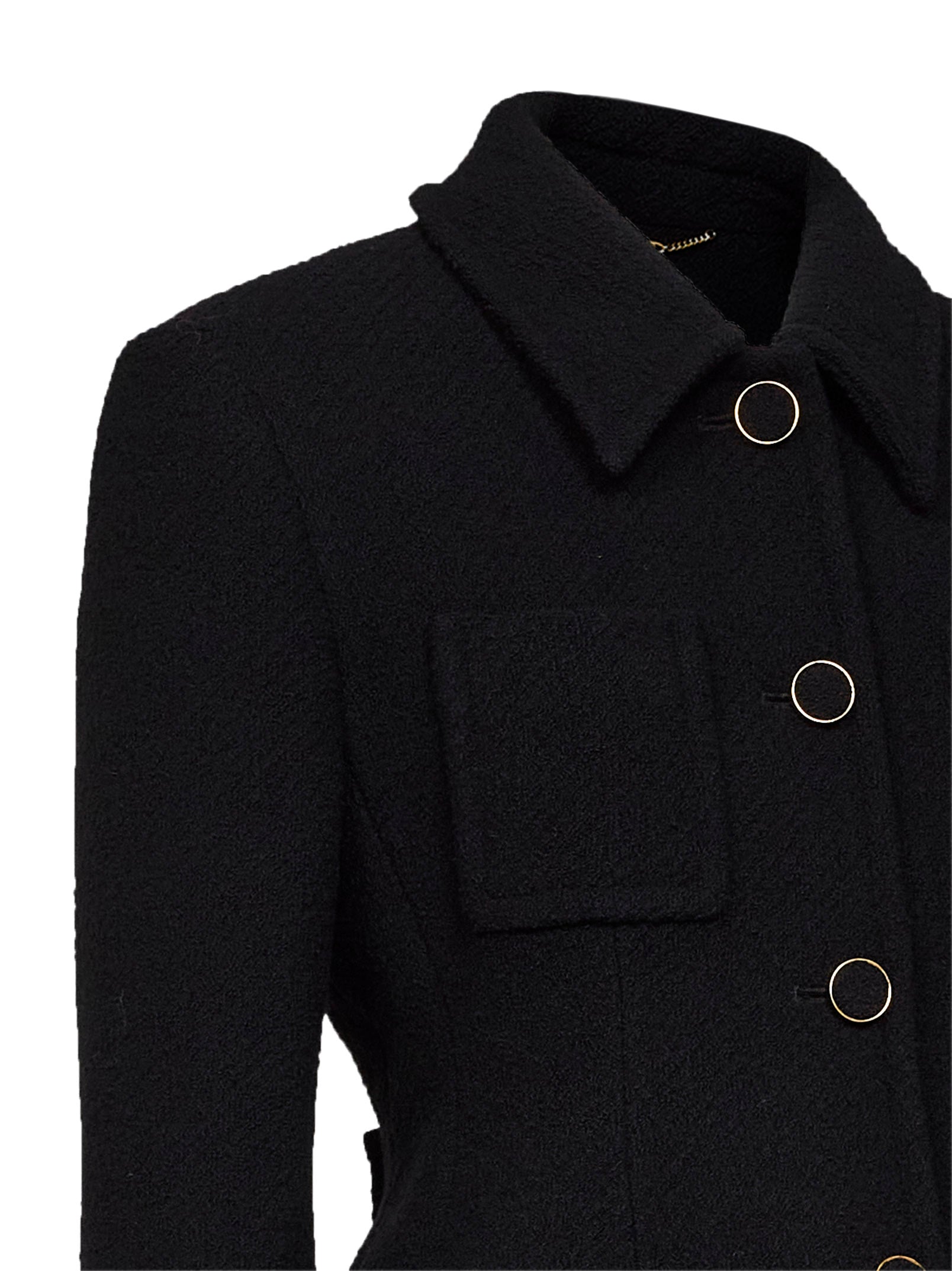Chloé Women Black Wool Blend Bouclette Jacket CHLOE