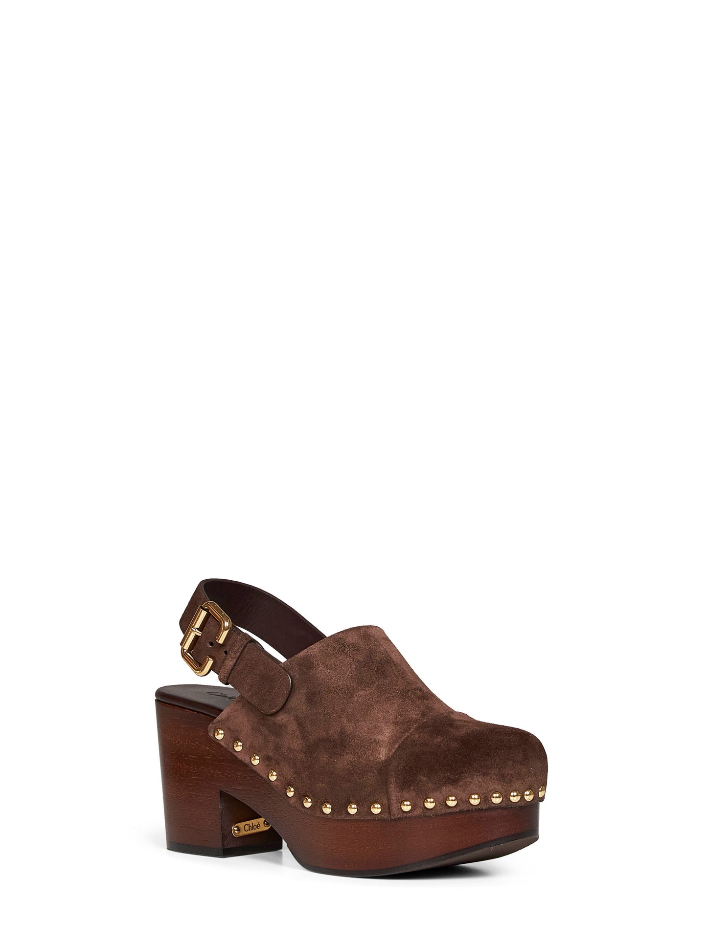 Chloé Women Chocolate Brown Jeannette Wedge Clogs CHLOE