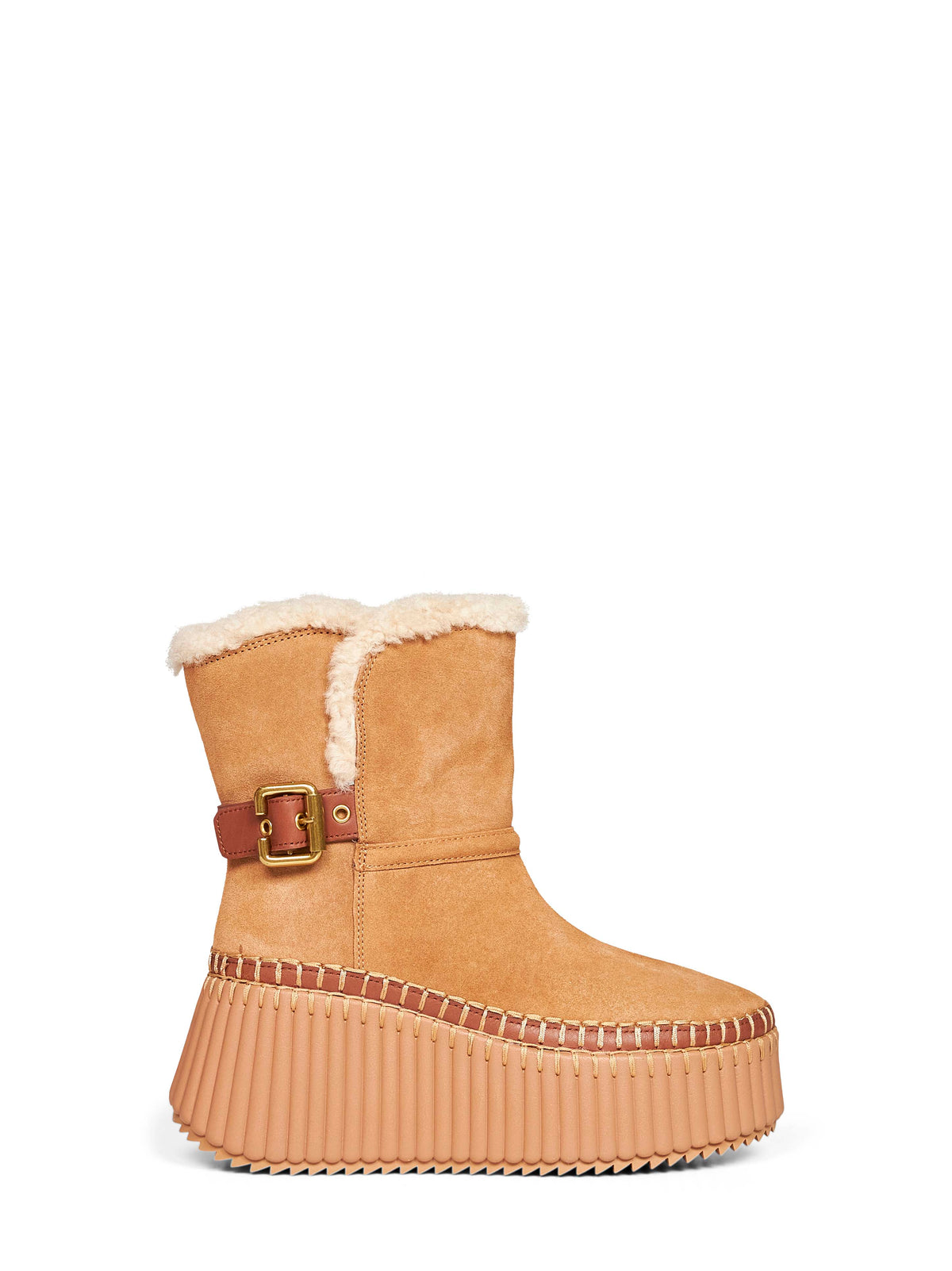 Chloé Women Pottery Brown Suede Cowhide Nama Ankle Boots CHLOE